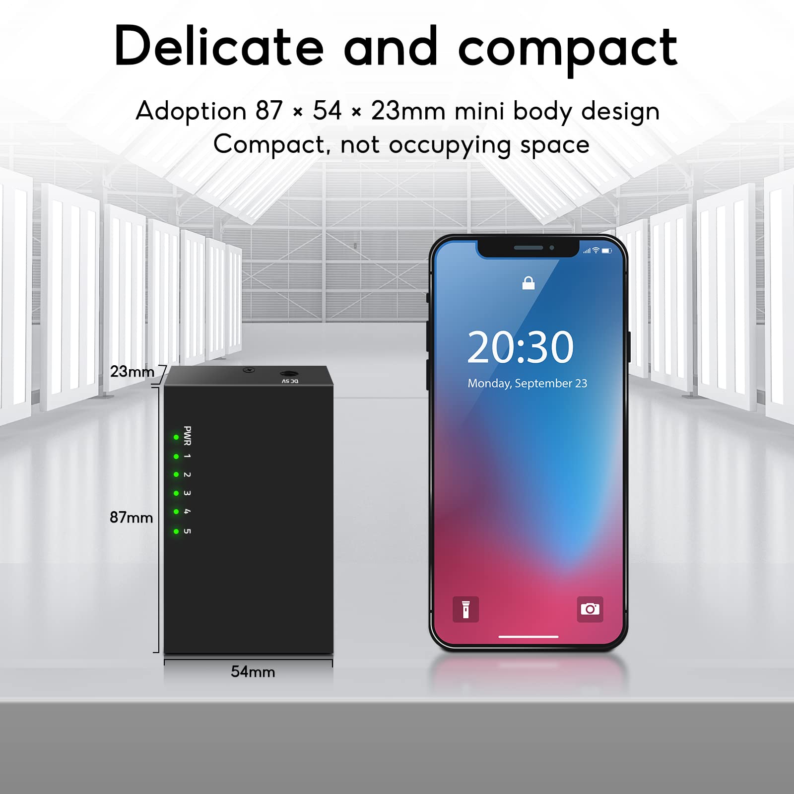 Sodola 5 Port Gigabit Ethernet Switch|Mini Metal Housing Switch|Plug&Play|Fanless Design| Desktop Ethernet Splitter |Quiet Unman