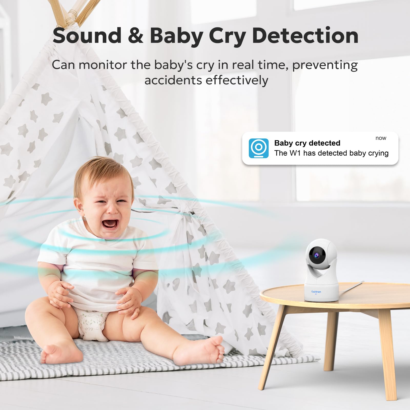 Owltron Indoor Security Camera 2K, 360 Cameras For Home Security With Motion Detection, 2.4G Wifi For Baby/Pet/Nanny/Camara With