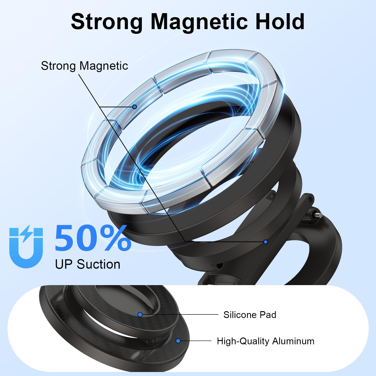 Magnetic Phone Grip Stand Magsafe Ring Holder Gym Finger Ring Magnet Grip Kickstand Dual-Sided Magnetic Car Mount For Iphone 17/