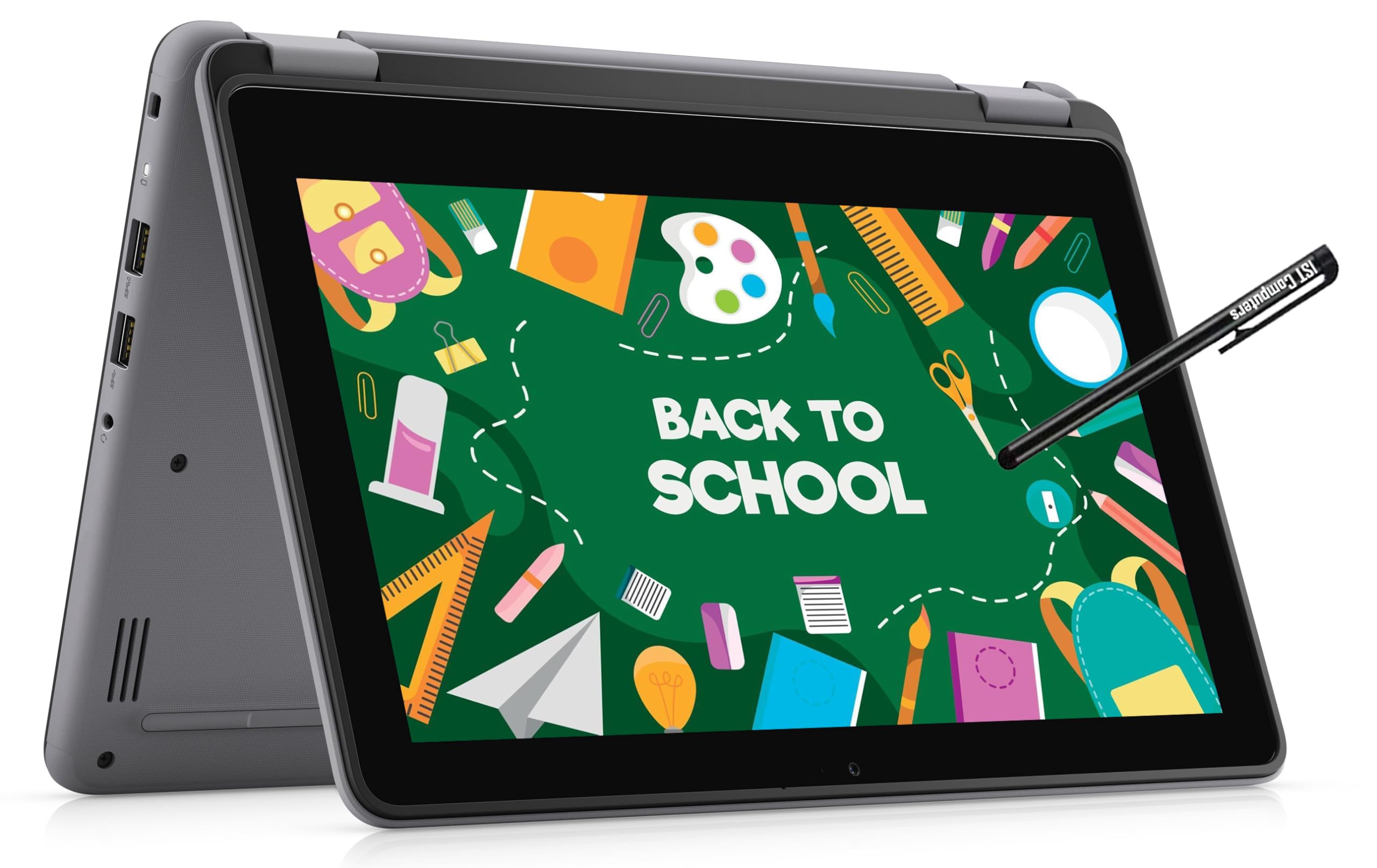 Dell Latitude 3000 3140 2-in-1 Laptop (11.6 Touchscreen, 8GB DDR5, 256GB SSD(128GB SSD+ 128GB USB-C Portable SSD), Intel N200) S