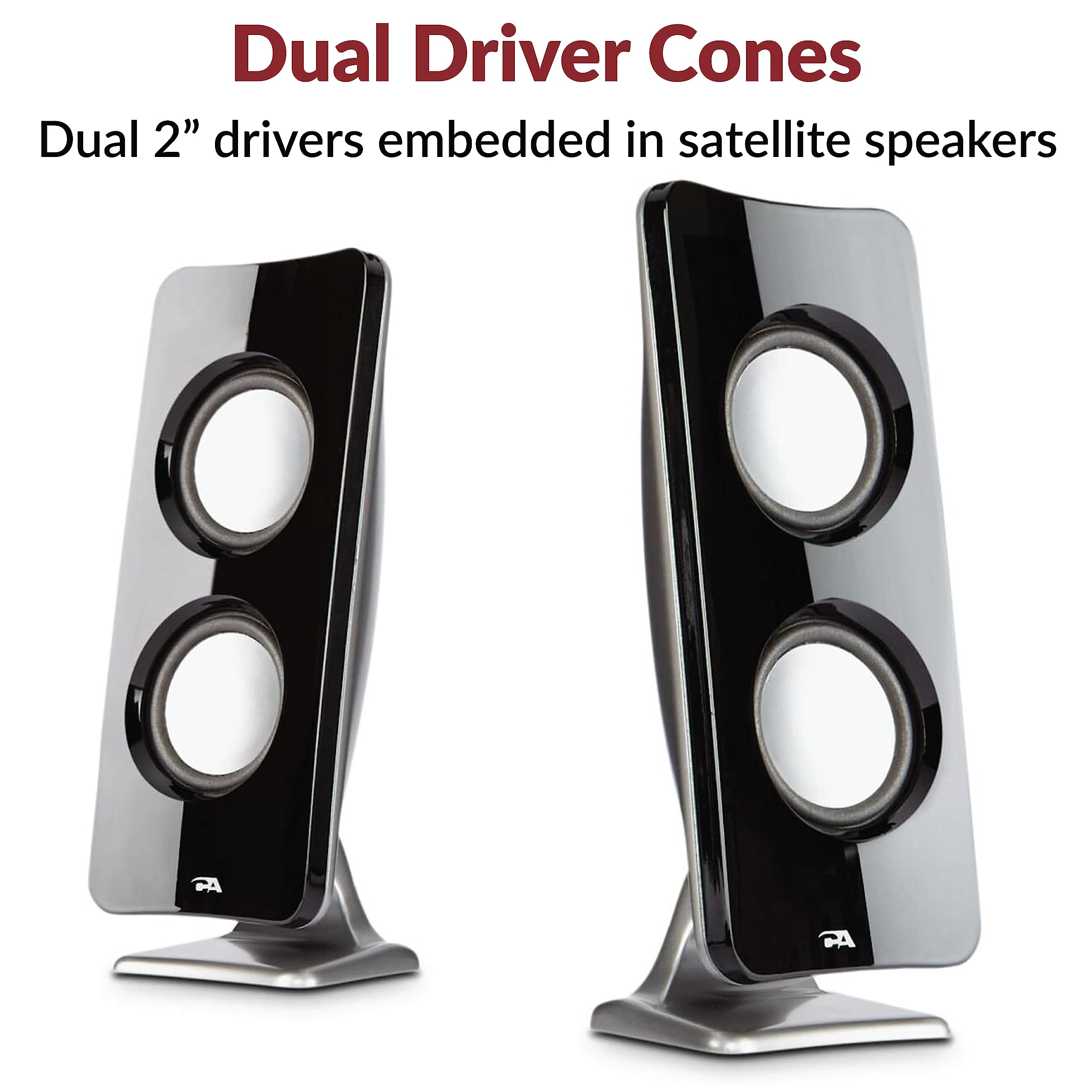 Cyber Acoustics Ca 3610 2.1 Multimedia Speaker System With Subwoofer, Perfect Computer Speakers For Pc Or Mac, Great For Music,