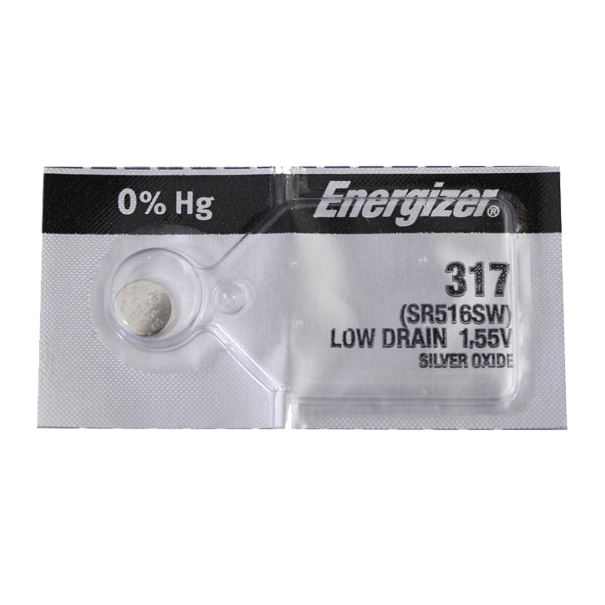 Energizer 317 Silver Oxide Watch Batteries Sr516Sw Sr62