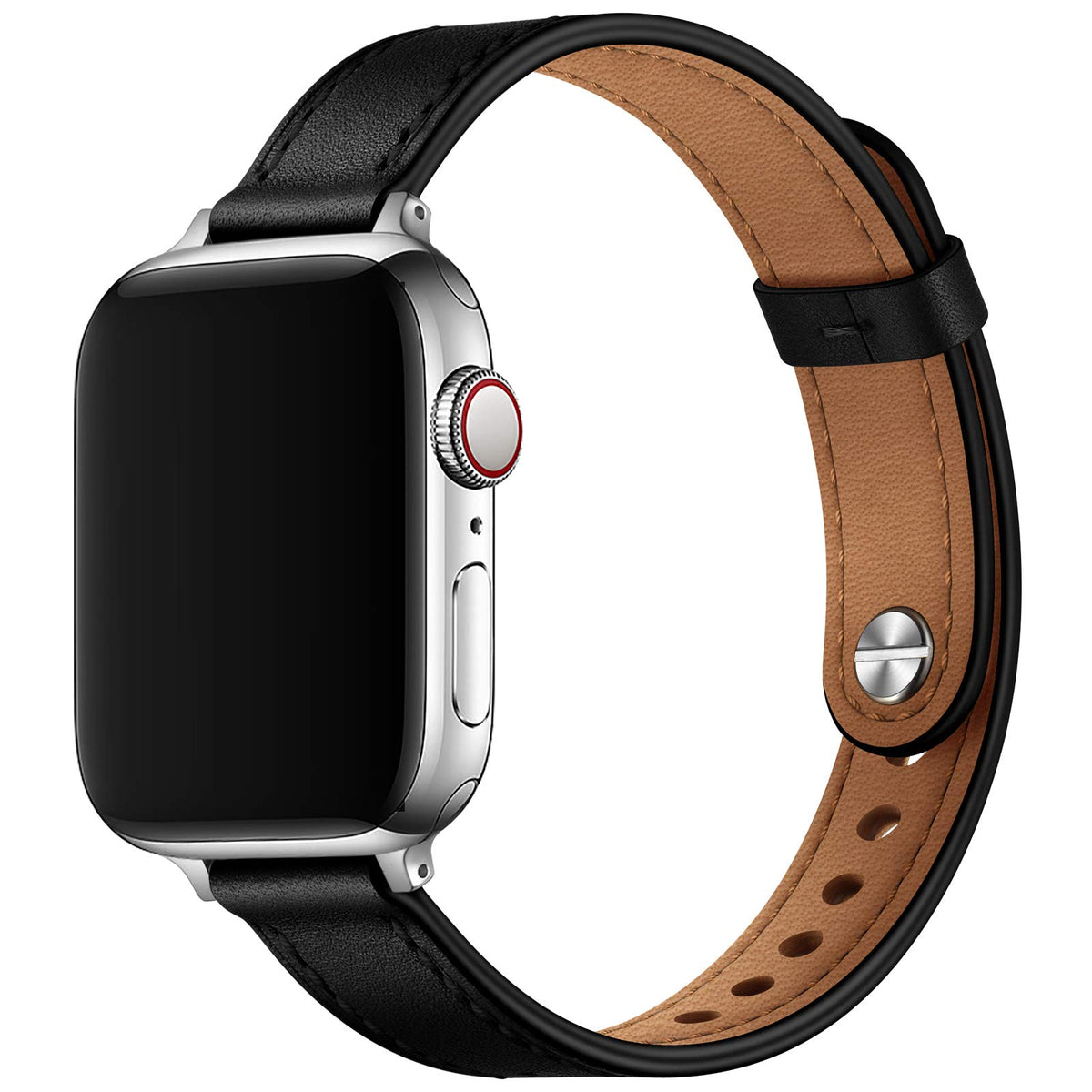 Ouheng Slim Band Compatible With Apple Watch Band 42Mm (Series 10) 41Mm 40Mm 38Mm, Women Genuine Leather Band Replacement Thin S