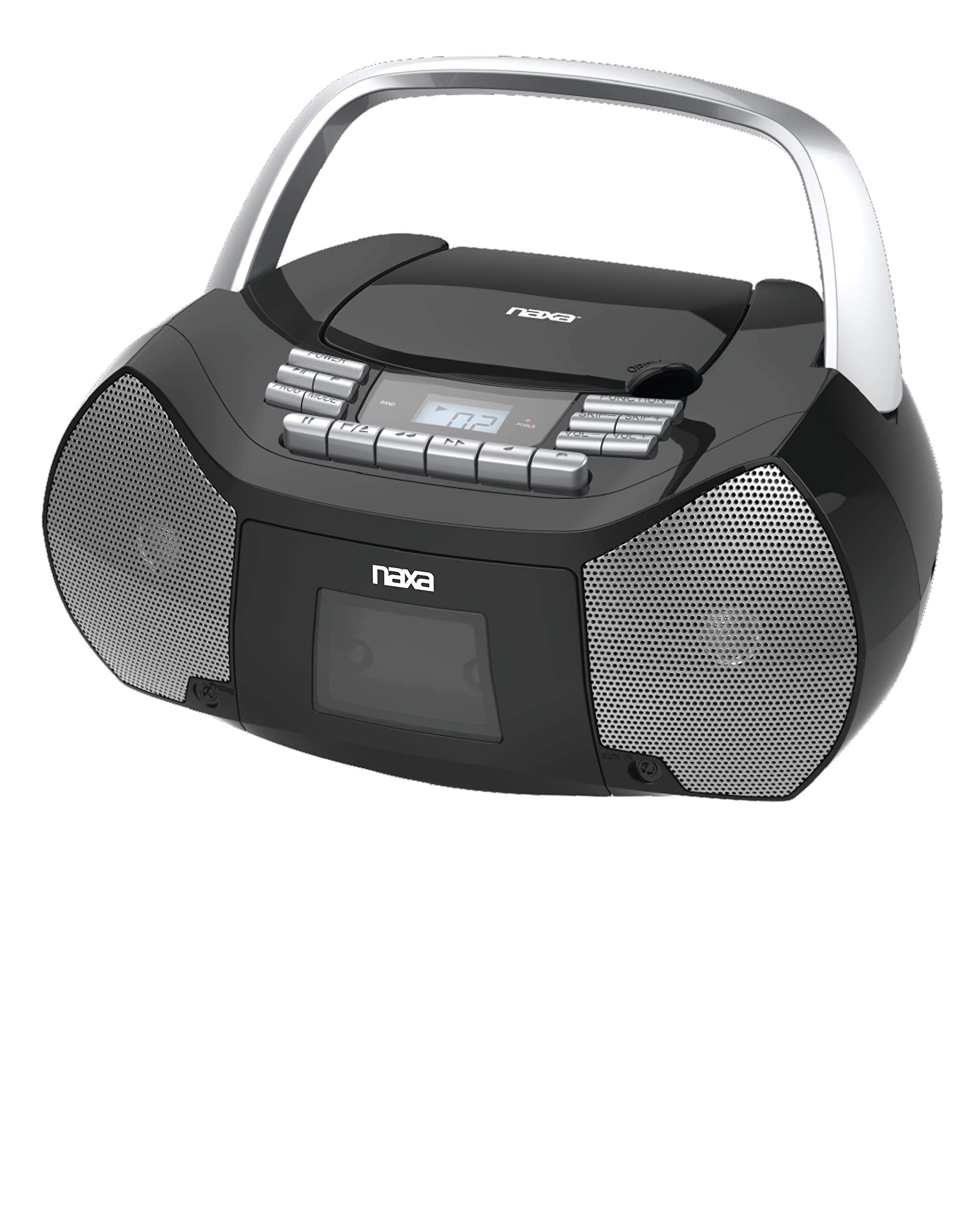 Naxa Electronics Npb 268 Portable Cd/Cassette Boombox (Silver/Black)
