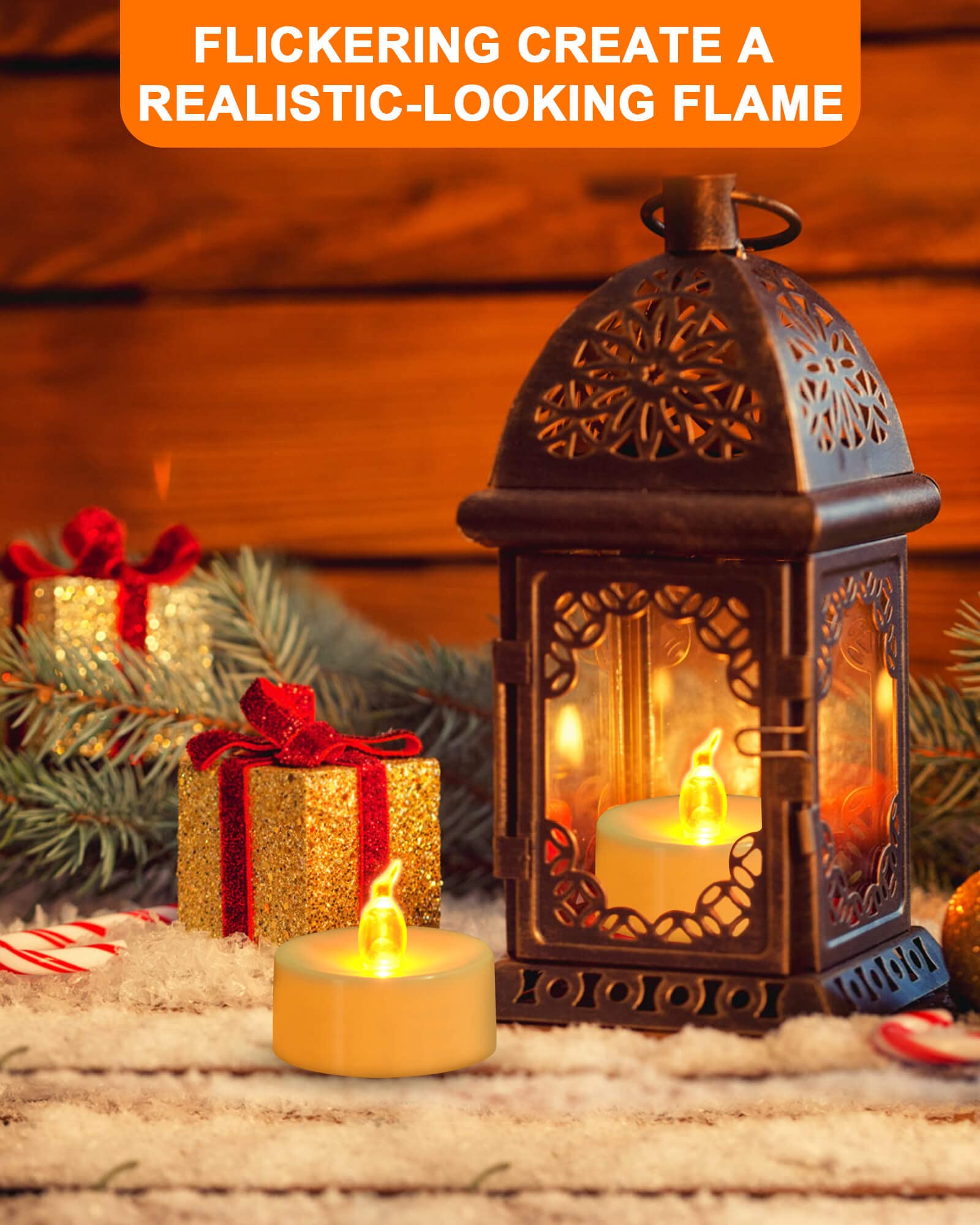 Josu Led Tea Lights Candles [24 Pack] Flameless Candles, Realistic Battery Operated Candles, Flickering Bright Tealights With Wa