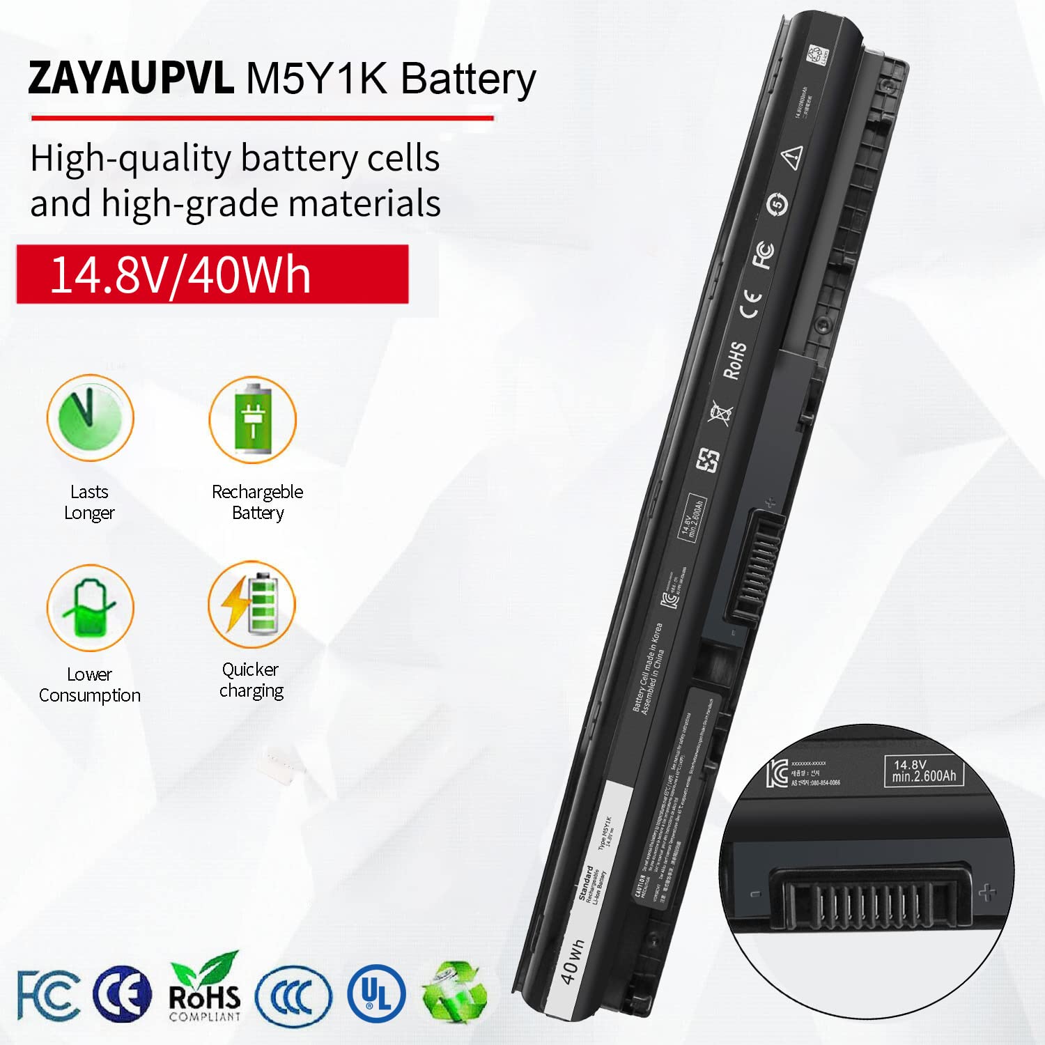 40Wh M5Y1K 14.8V Battery For Dell Inspiron 15 5000 3000 Series 5566 5558 5559 5552 3551 3552 3558 17 5755 5756 5758 5759 14 3451