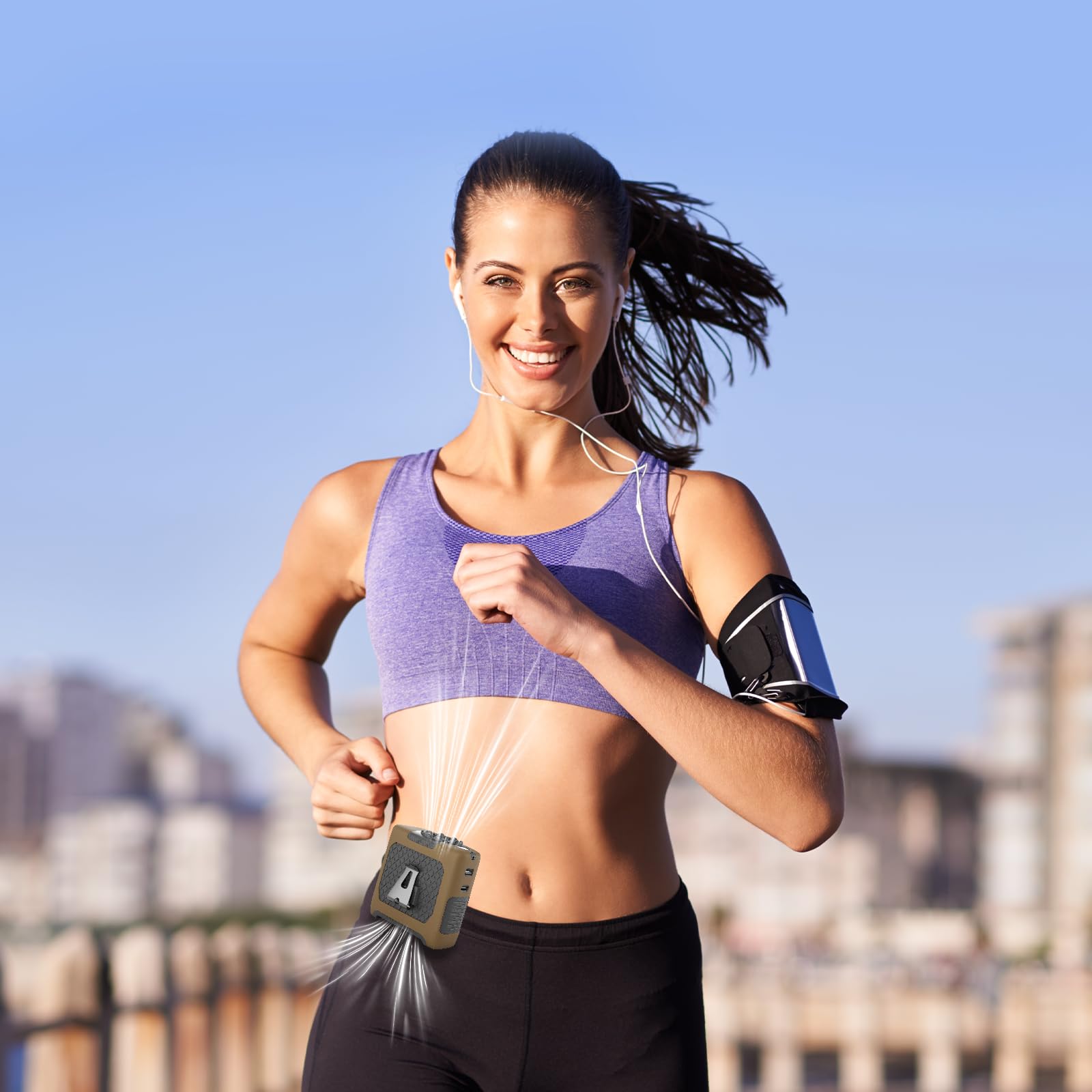 Fansyjkj Portable Fan Wearable Personal Fan With 5 Speed Max 55 Working Hours Low Noise Portable Neck Fans Cooling Waist Fans Fo