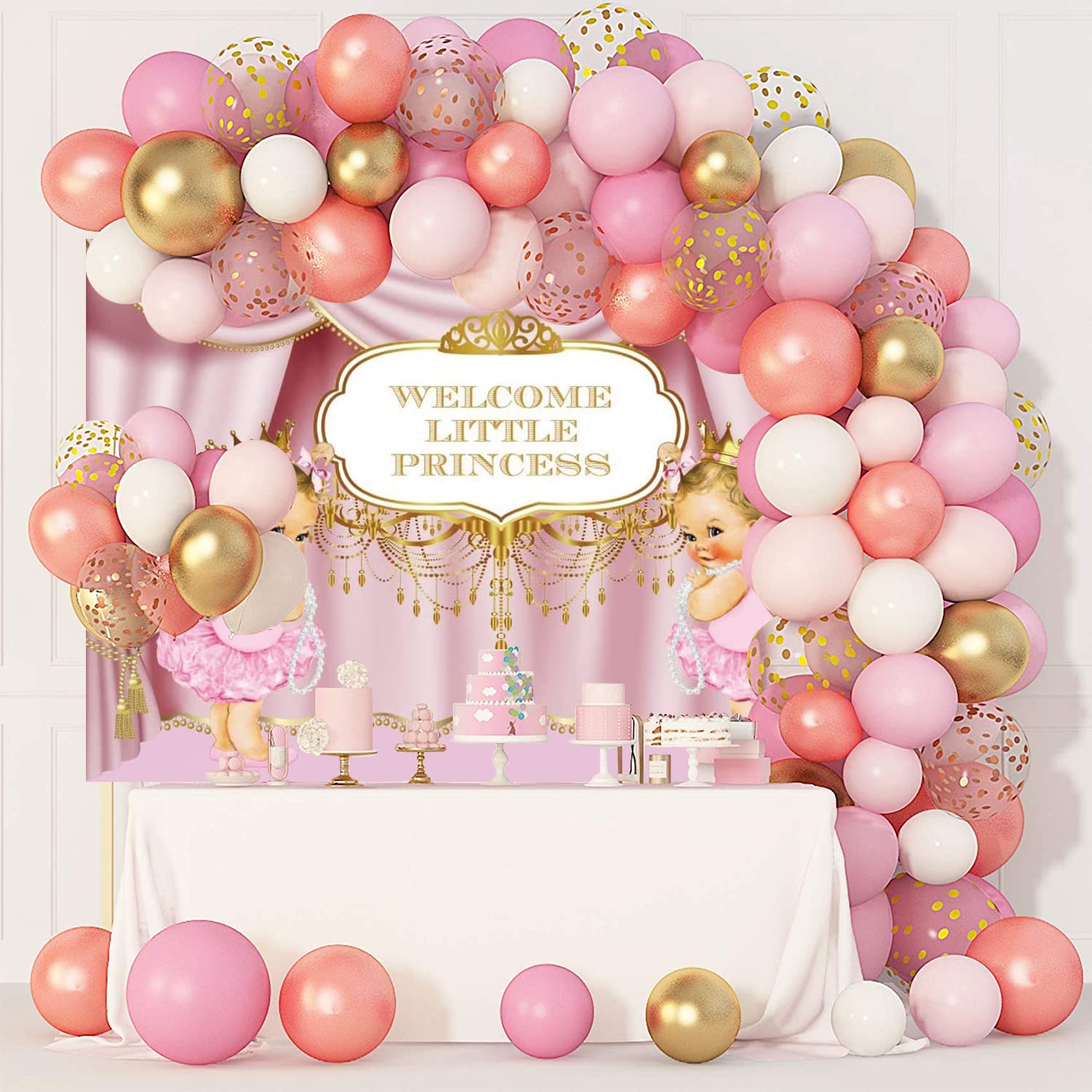 Yeele 7X5Ft Welcome Little Princess Backdrop Sweet Baby Girl Backdrop For Photography Cute Newborn Infant Gender Reveal Party Ba