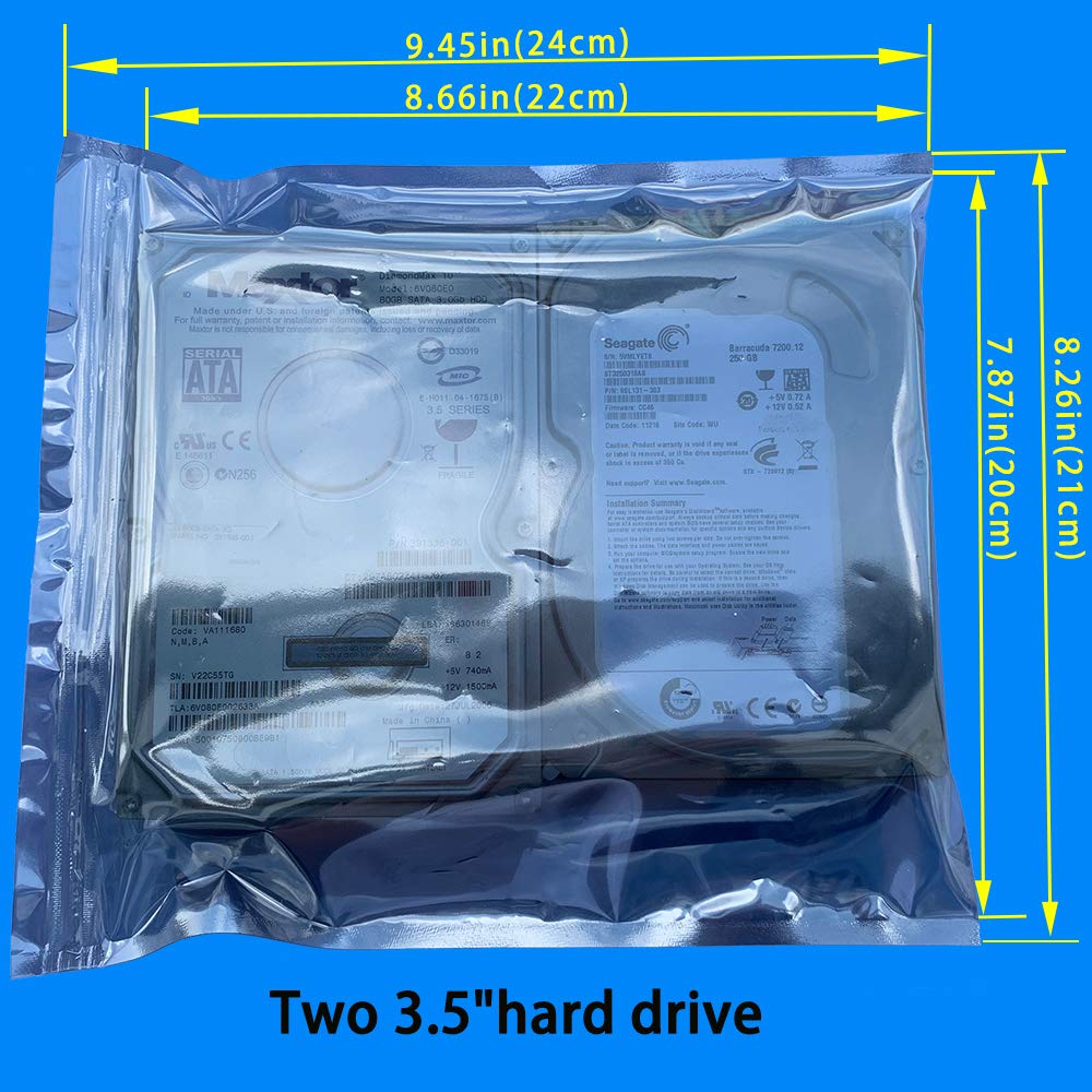 Daarcin 30Pcs Large Anti Static Bags,Resealable Esd Bags 8.26X9.45In/21X24Cm With Labels For Hard Drive Ssd Hdd And Electronic D