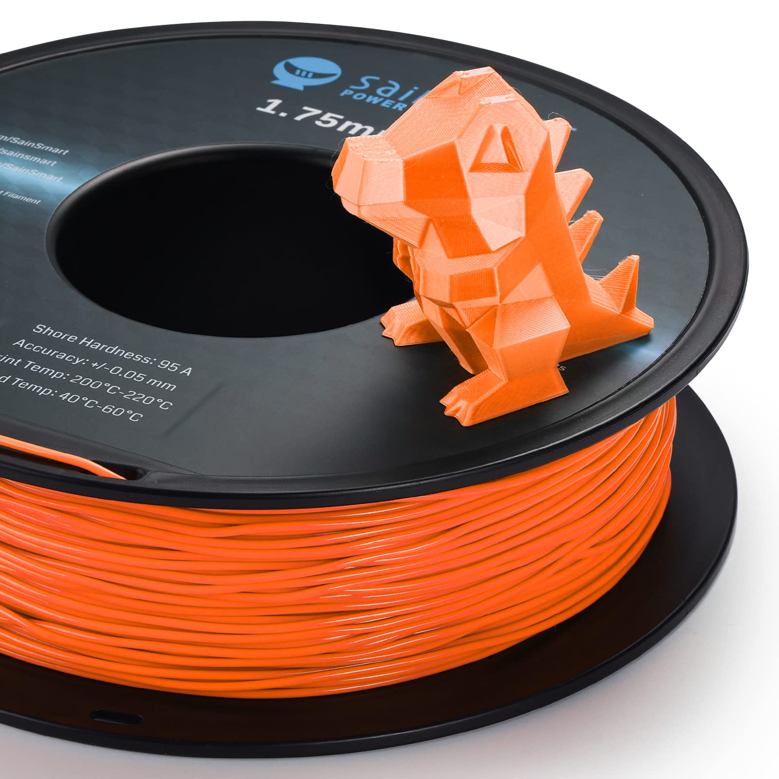 Sainsmart 1.75Mm Flexible Tpu 3D Printer Filament 800G Solid Color, Dimensional Accuracy +/- 0.05 Mm (Mango Mojito)