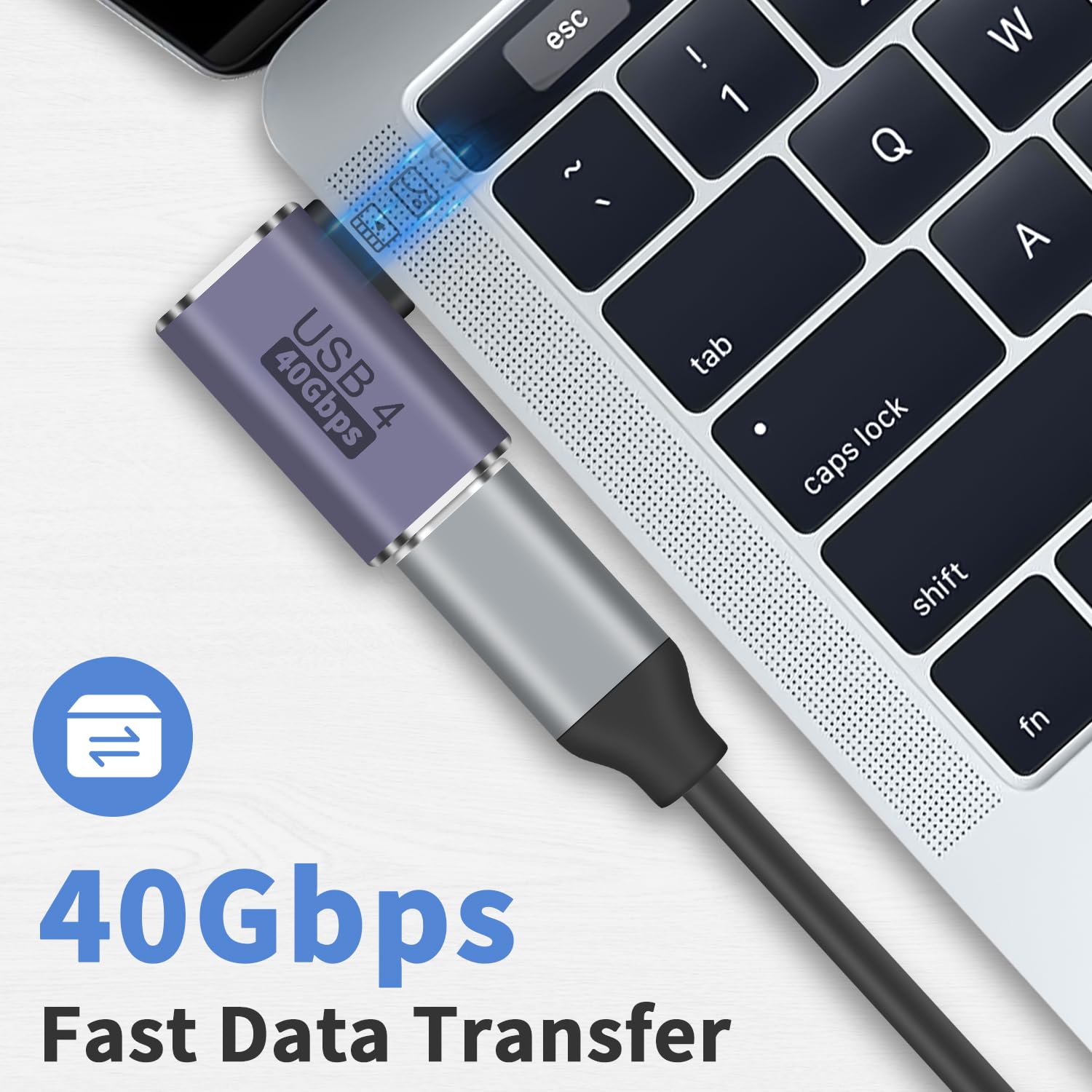 Duttek Usb C Right Angle Adapter 40G (Two Styles), 90 Degree Usb C Male To Usb C Femal Adapter, Right Angle Usb C Adapter 100W F