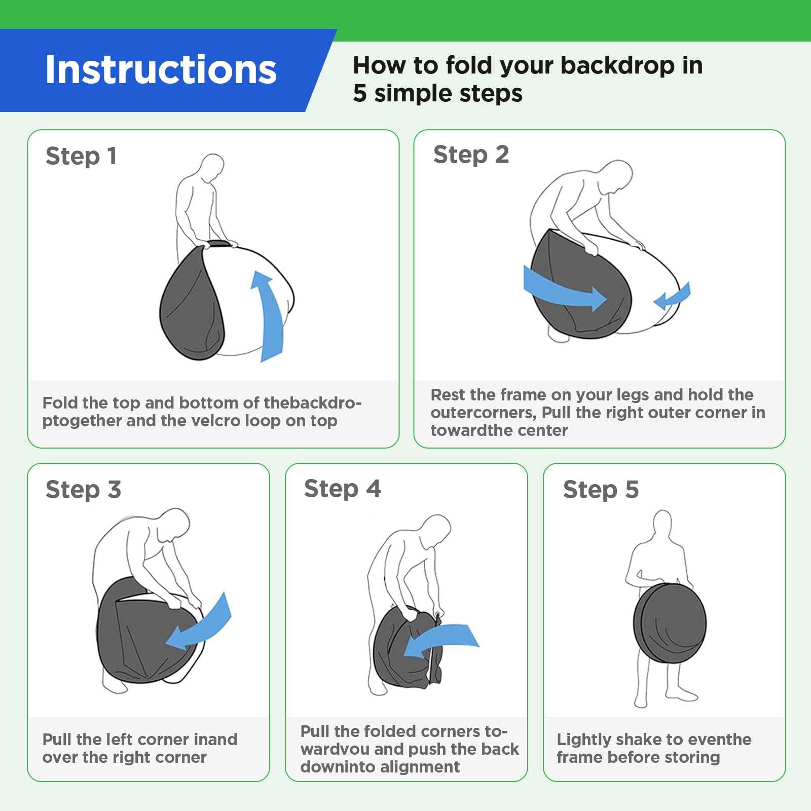 Portable Green Screen Backdrop With Stand,Foldable 5X7Ft Chromakey Blue&Green Screen 2 In 1 Pop Up Collapsible Backdrop For Phot