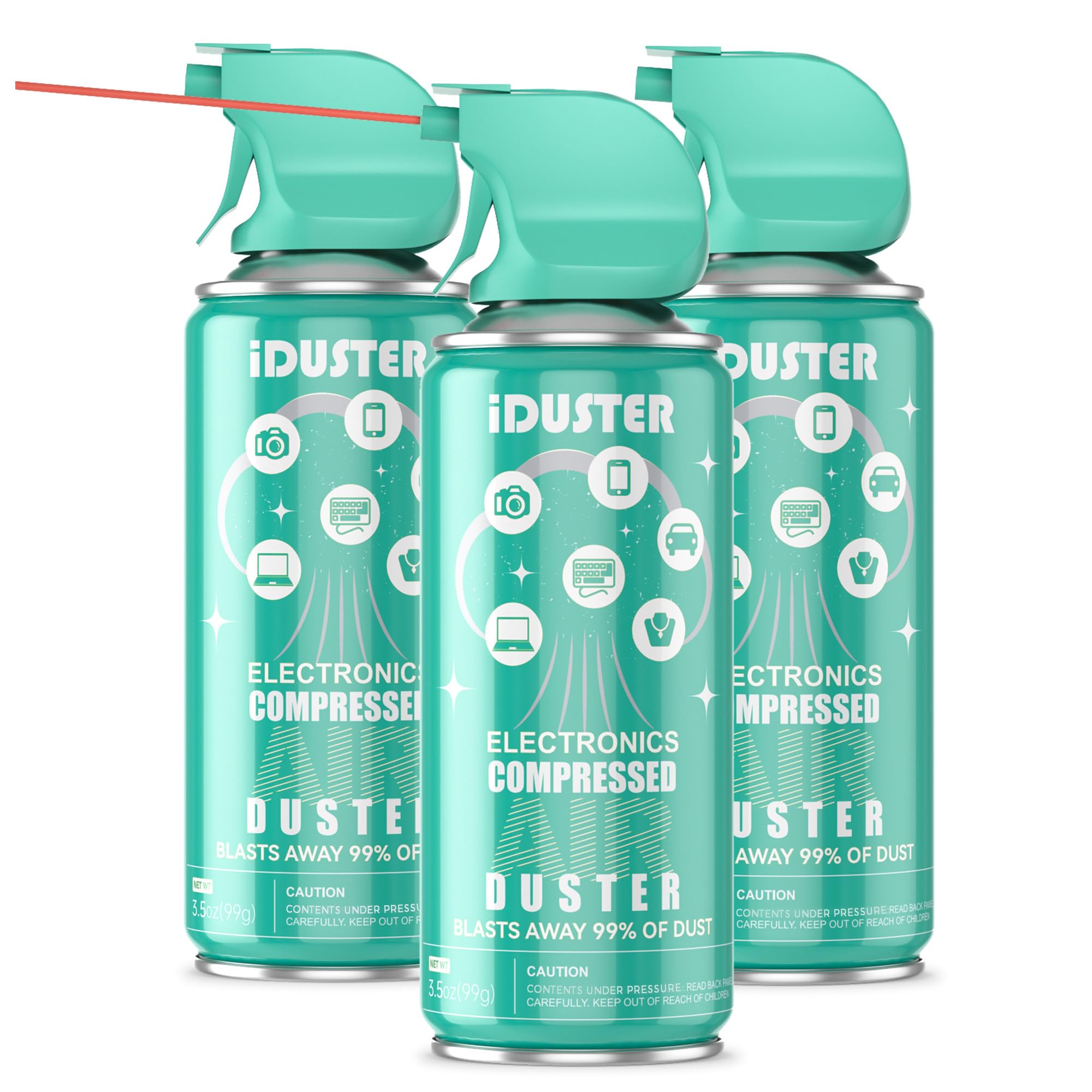 Iduster Compressed Canned Air Duster For Computer   Disposable Electronic Keyboard Cleaner For Cleaning Duster, 3Pcs(3.5Oz)