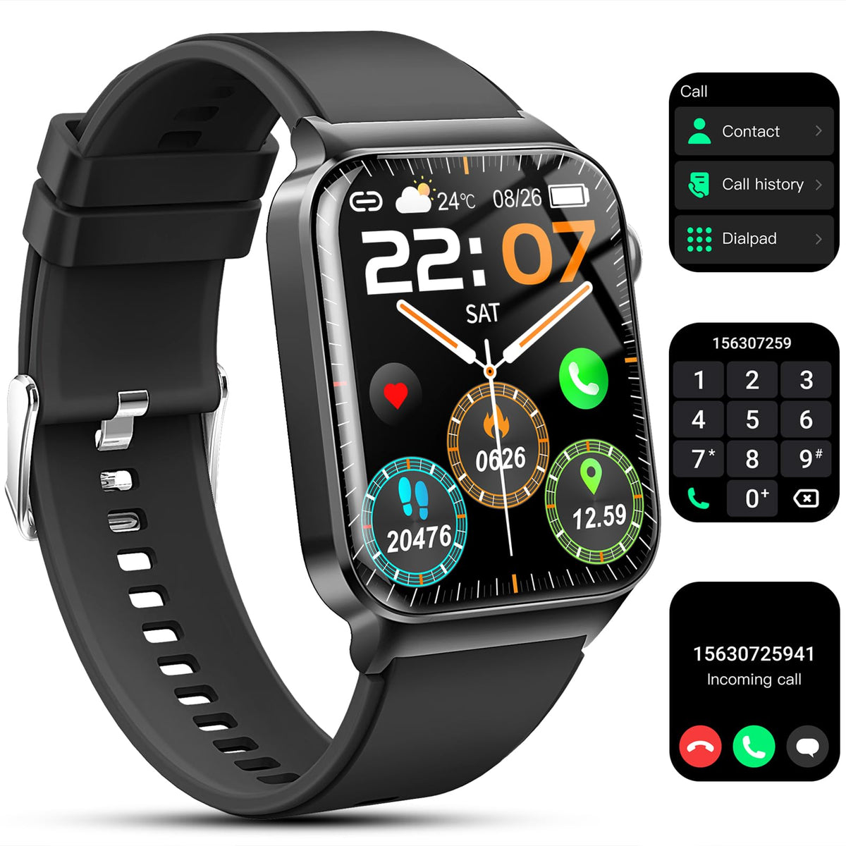 Smart Watch For Men Women(Answer/Make Call), 1.85'' Smartwatch 113 Sports Modes Fitness Tracker With Heart Rate Sleep Blood Oxyg