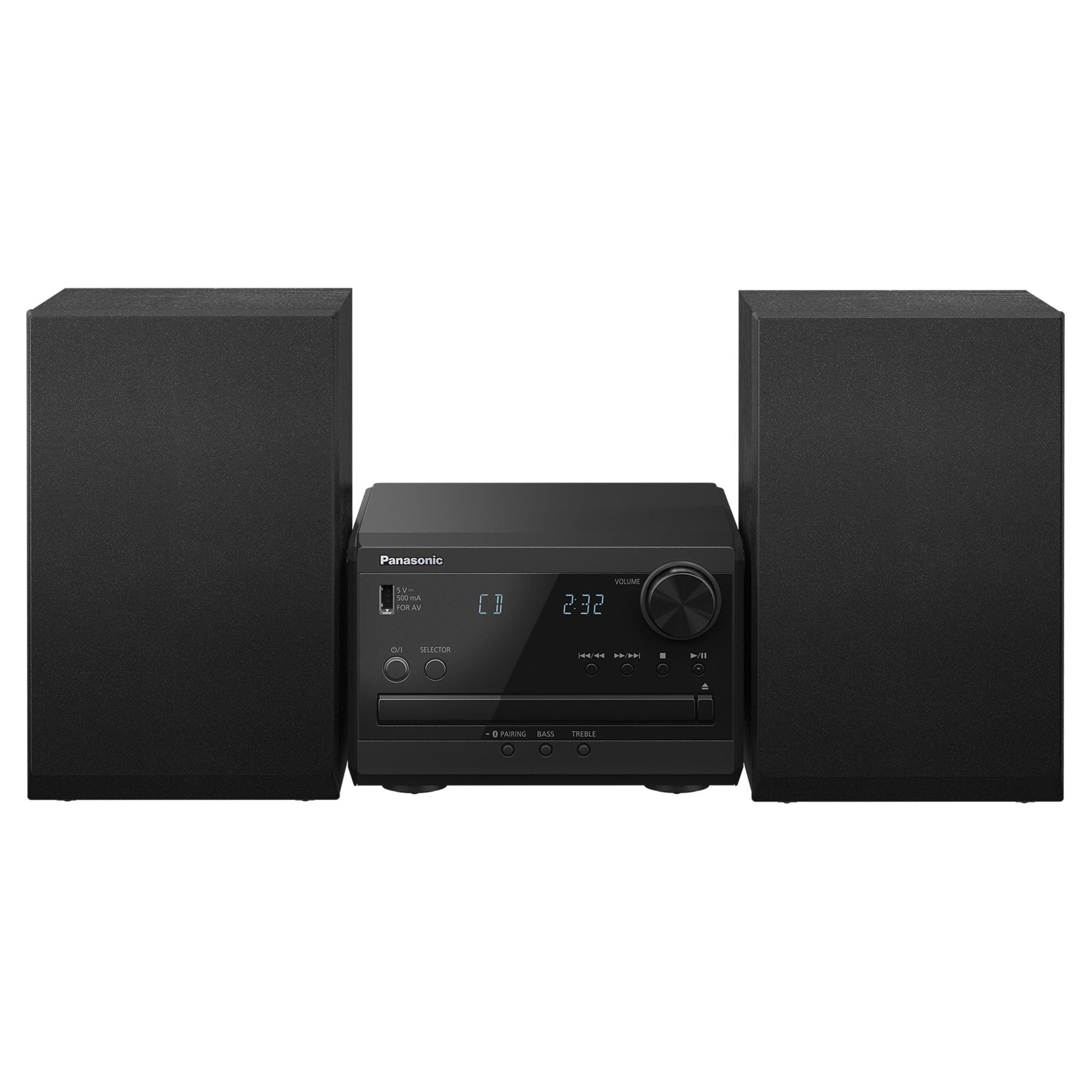 Panasonic Compact Stereo System With Cd Player, Bluetooth, Fm Radio And Usb With Bass And Treble Control, 20W Stereo System For