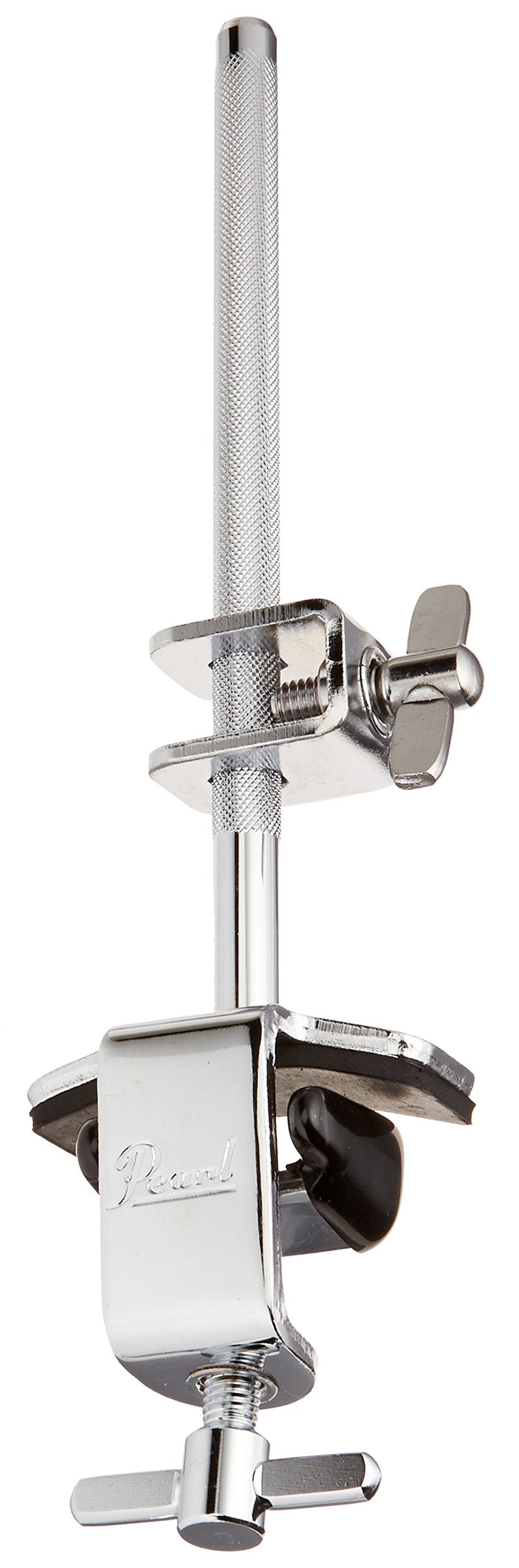 Pearl Bass Drum Hoop Mount Cowbell Holder with Non-Finish Marring Clamping Jaws and Height-Adjustable Cowbell and Percussion Acc
