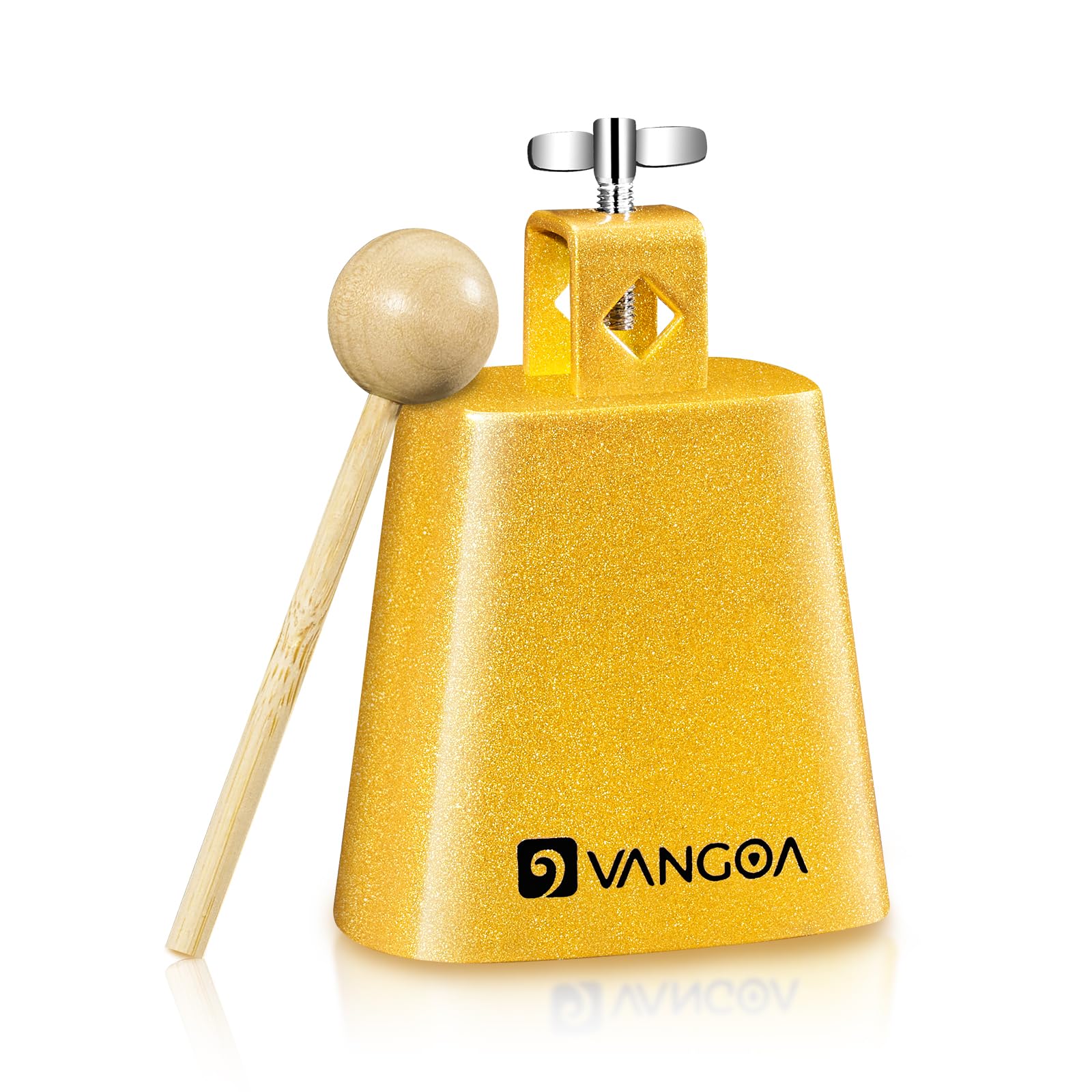 4 Inch Steel Cowbell With Sticks Cheering Bell For Sports Events Solid School Bells, Vangoa Loud Hand Bell Percussion Musical In