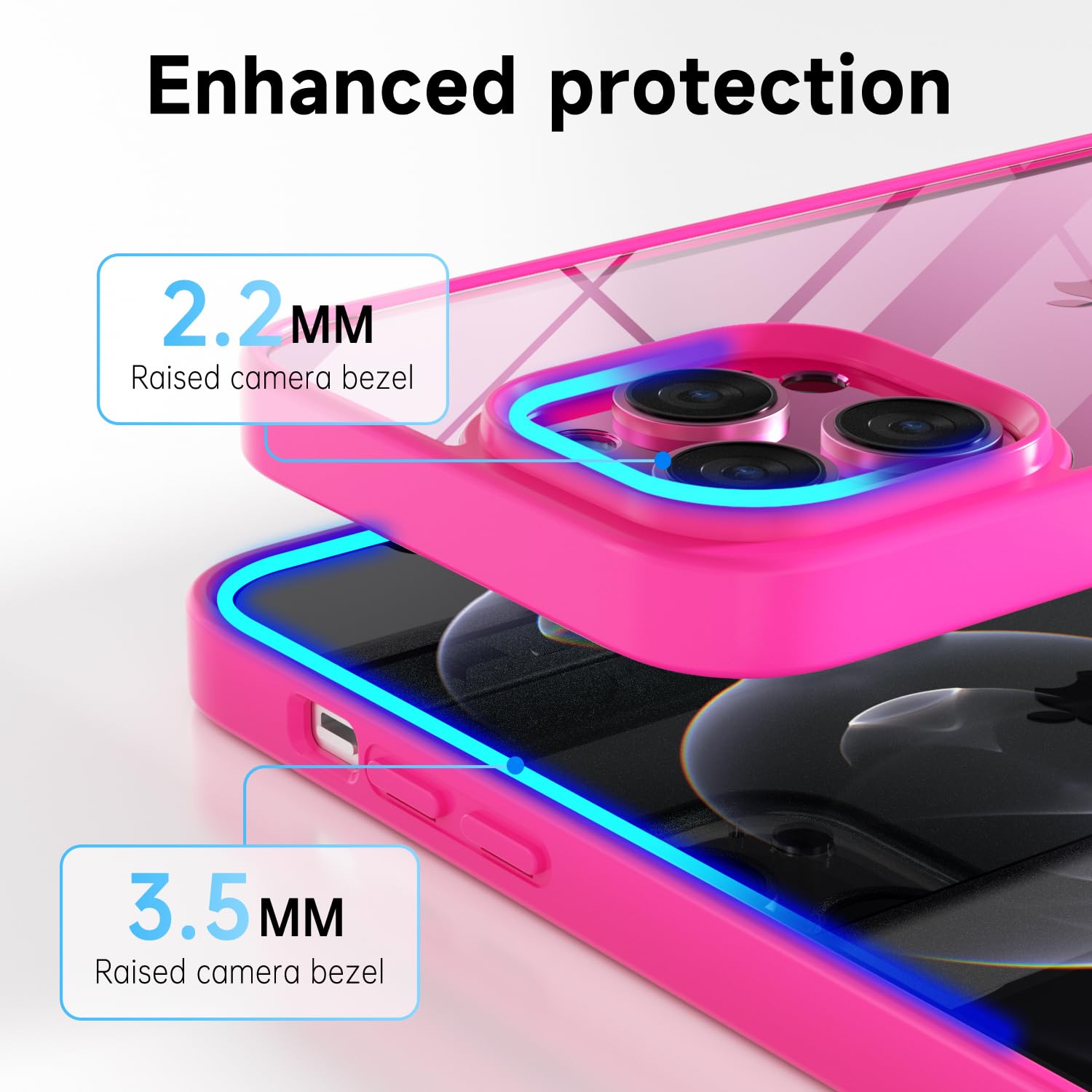 Loeoel For Iphone 12 Pro Case Clear, Transparent Hybrid 12 Pro Case [Hard Plastic & Soft Silicone Bumper] Acrylic Non Yellowing