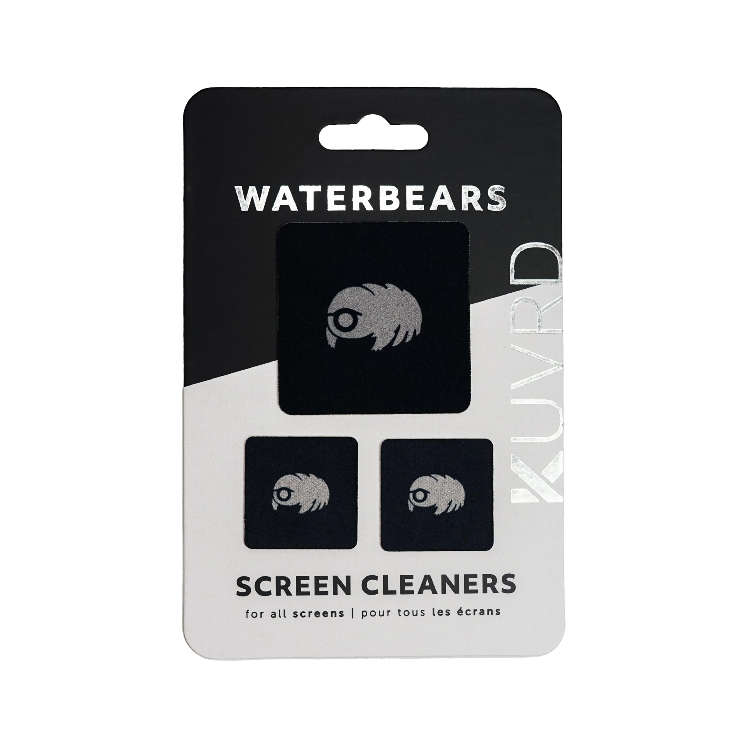 Kuvrd Waterbear   Universal Screen Cleaners   Teeny Tiny Cleaning Tools For Your Lenses & Screens   Single Pad Set