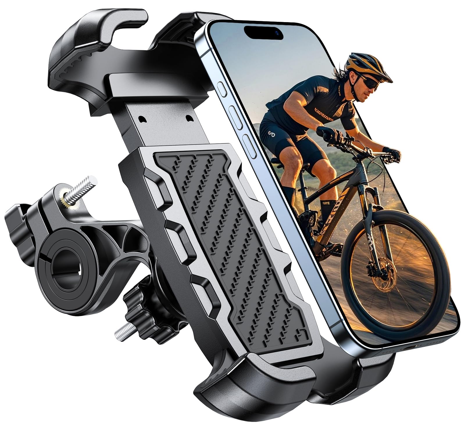 Viccux Motorcycle Phone Mount, Upgrade [Never Fall Off] [0 Shake] Bike Phone Mount, [3s Put & Take] 360 Rotatable Phone Holder f
