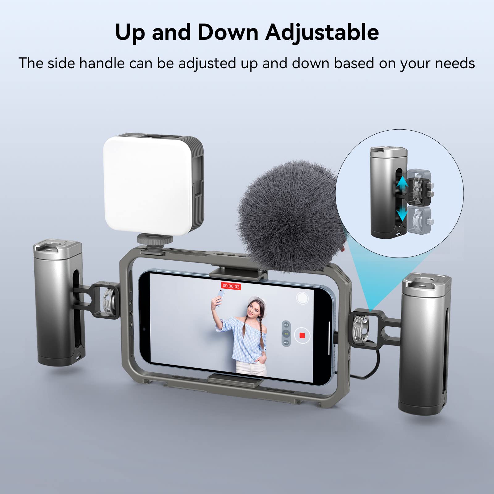 Smallrig Side Handle Grip For Smartphone Cage Video Rig, Remote Trigger Aluminum Phone Cage Handle With Wireless Remote Control