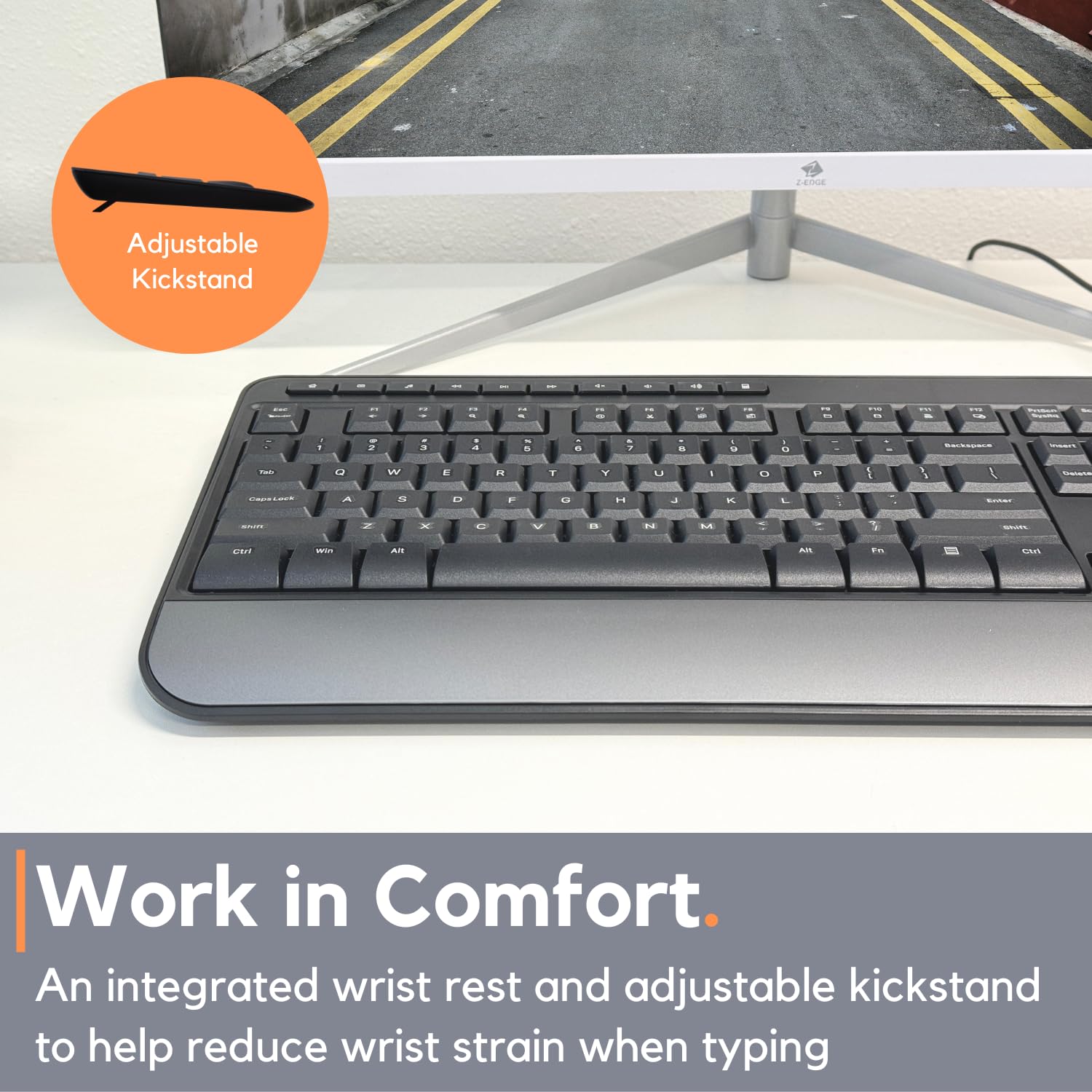 X9 Wired Keyboard   Comfortable Typing   Ergonomic Full Size Usb Keyboard With Wrist Rest, Number Pad, Multimedia And 114 Keys   External Computer Keyboard For Laptop, Desktop And Office Pc