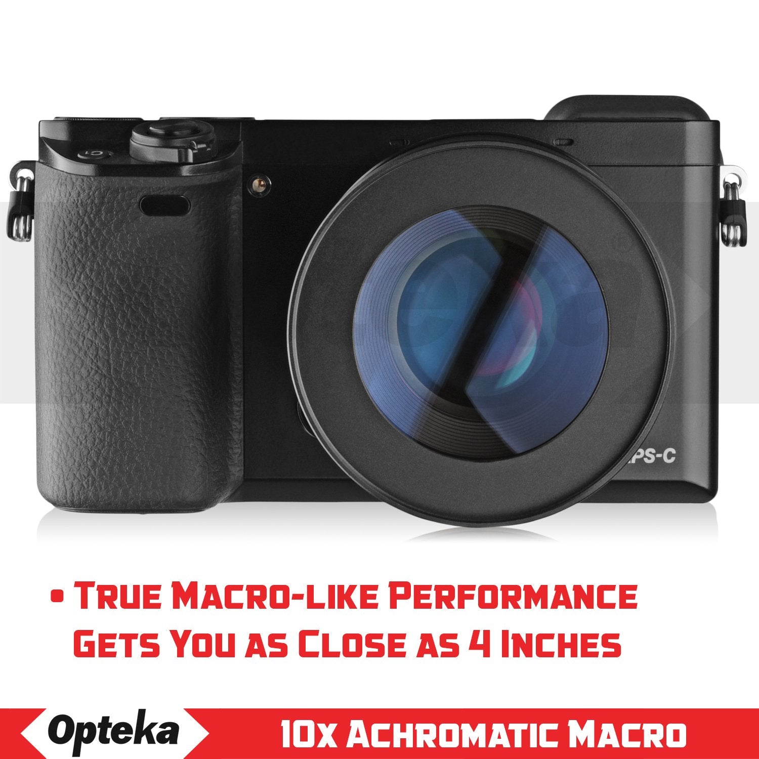 Opteka Achromatic 10X Diopter Close Up Macro Lens For Sony E Mount A7R, A7S, A7, A6300, A6000, A5100, A5000, A3000, Nex 7, 6, 5T