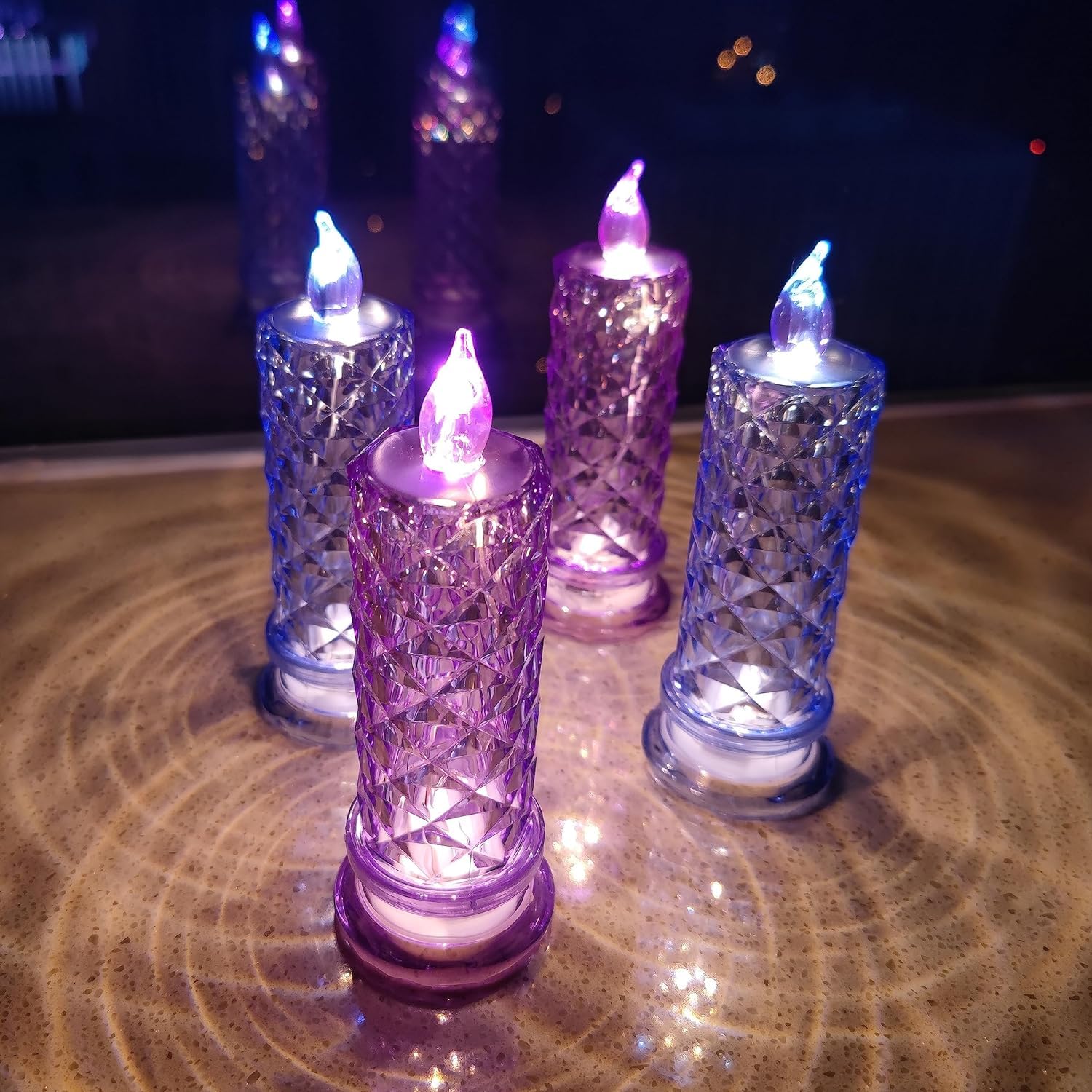 Supbri Led Candles, 4Pack Battery Operated Candles With Rose Light Halo, Romantic Flameless Pillar Candles For Valentine'S Day H