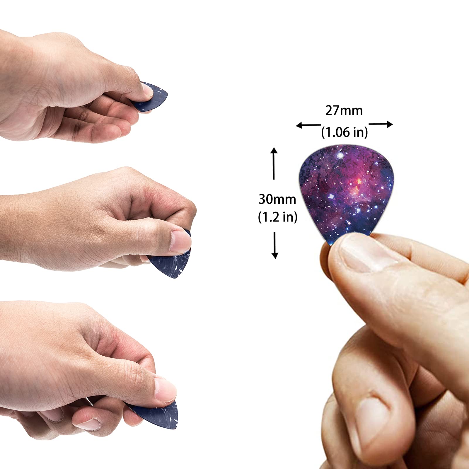 Keiahuan 6 Pack Guitar Picks Plectrums,Colorful Tie Dye Guitar Pick Classical Triangle 0.96Mm Heavy Guitar Pick For Women Girls