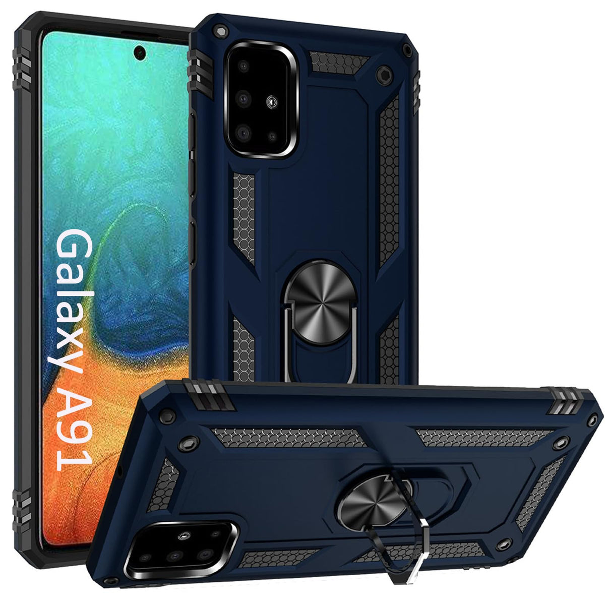 Addit A71 5G Case/A91 Case/S10 Lite Case/M80S Case, [Military Grade ] 15Ft. Drop Tested Case With Magnetic Car Mount Ring Holder