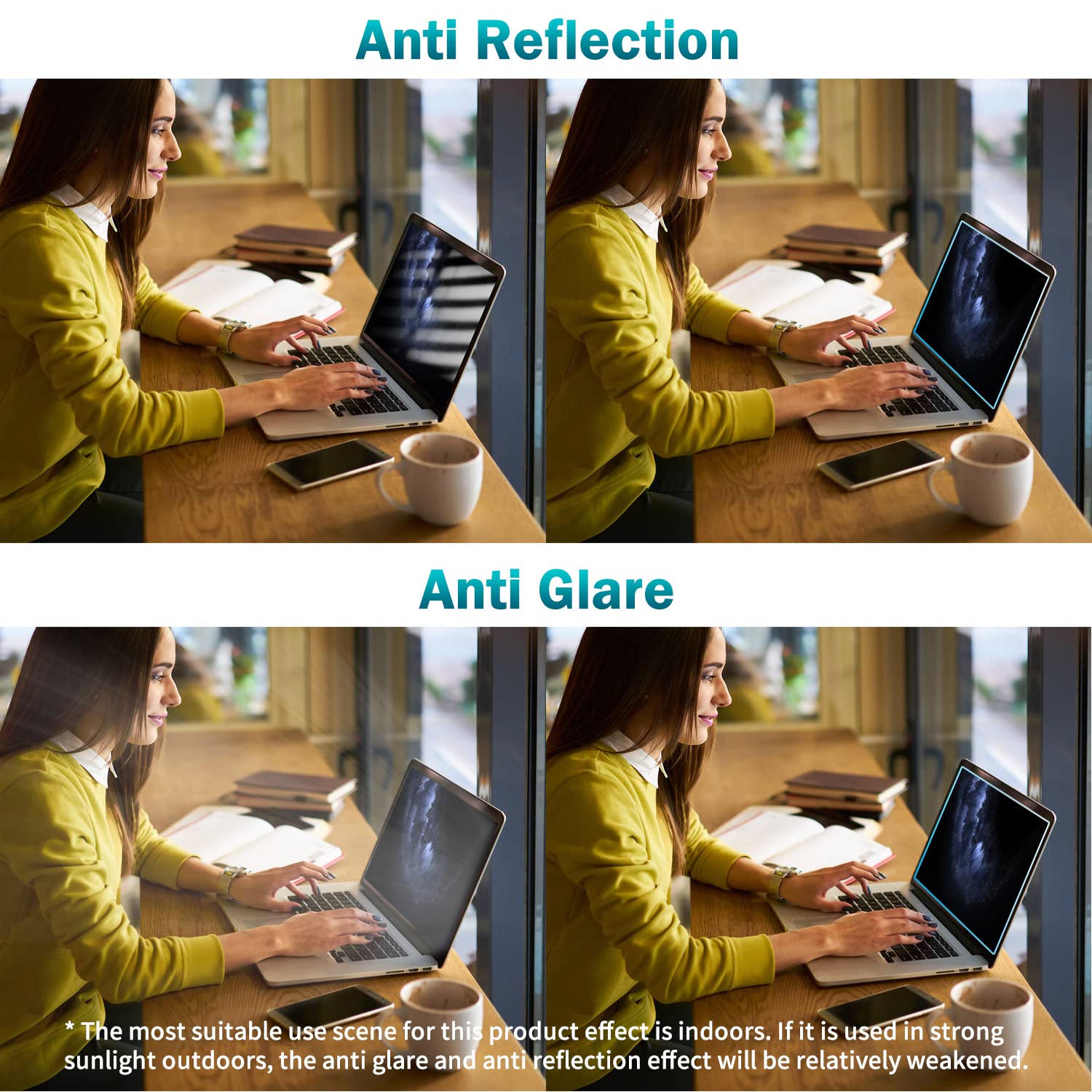F Forito 2 Pack 14 Inch Anti Blue Light Laptop Screen Protector, Anti Glare & Anti Scratch Screen Filter Compatible With 14'' Hp