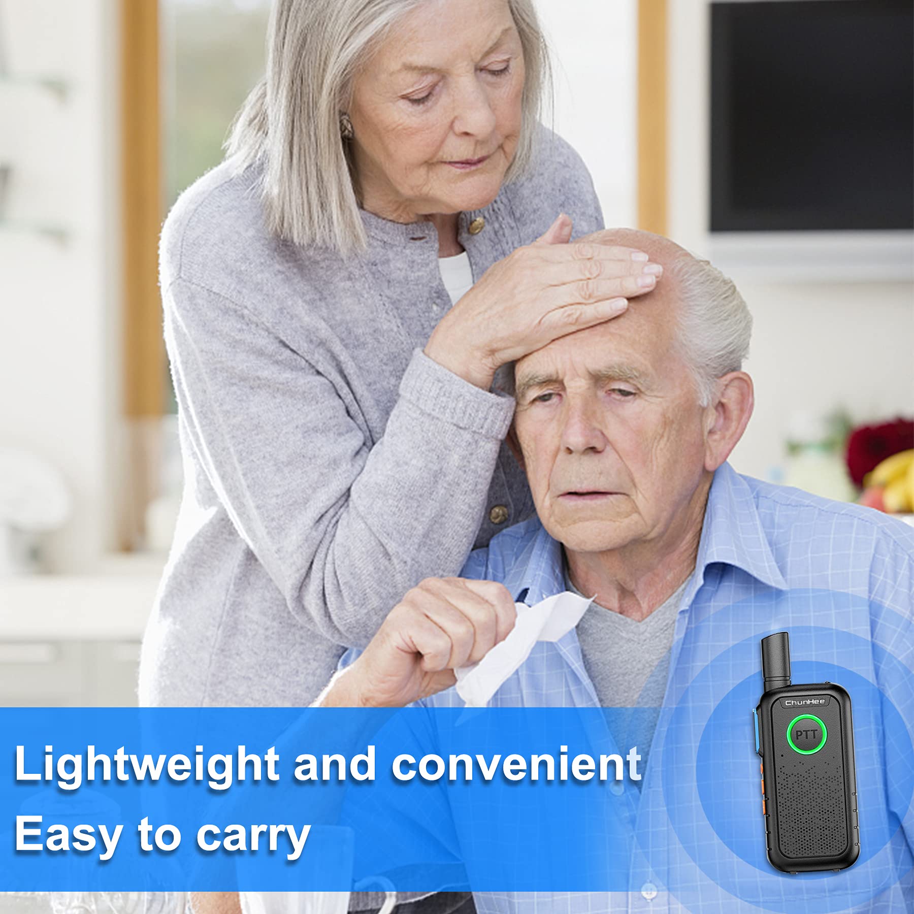 Chunhee Wireless Intercom System For Home Home Intercom System For Elderly/Kids/Pregnant Wireless Office Intercom Two Way Radio Room To Room Communication System For Hiking/Camping/Vocation, 2 Pack