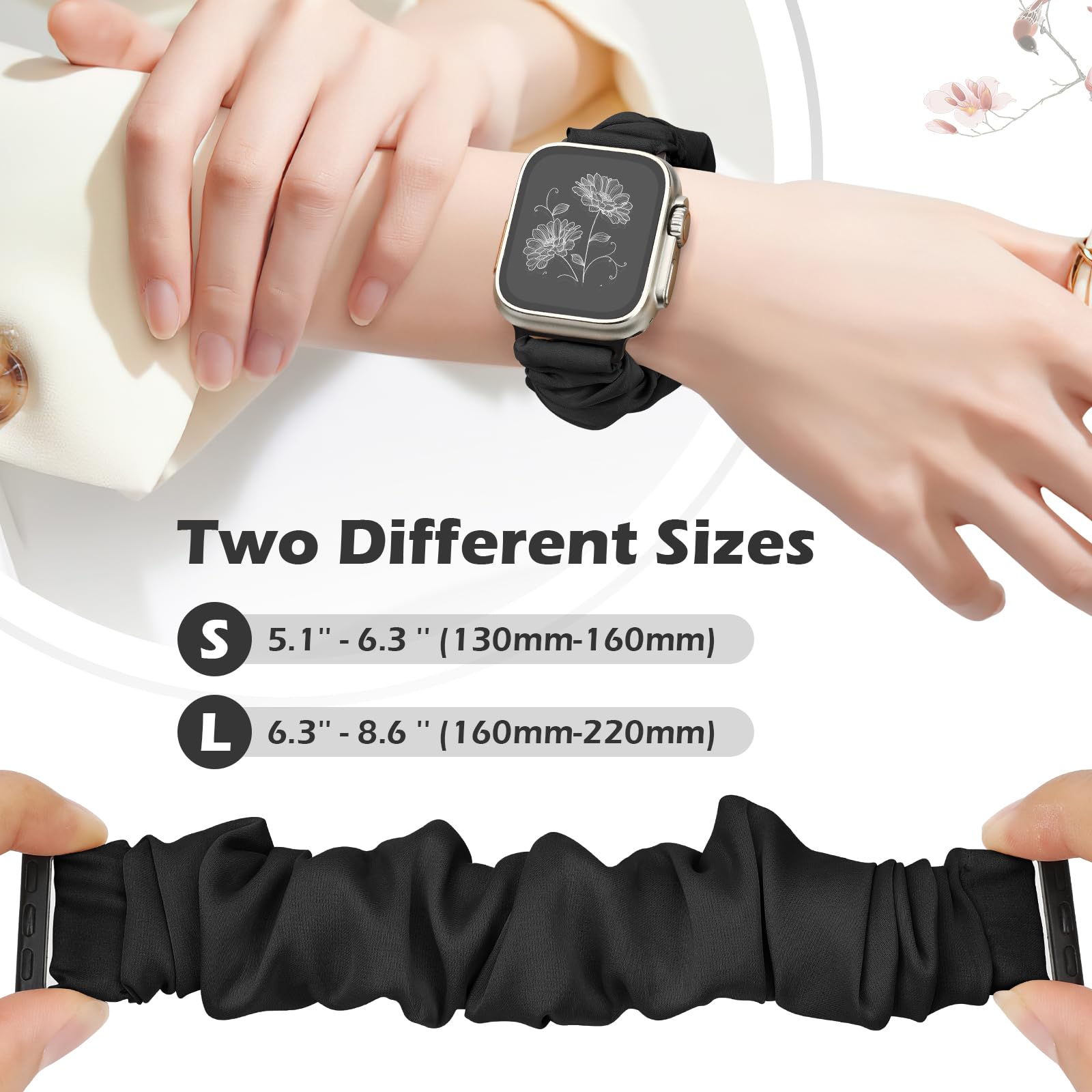 Beatlone Solo Loop Sport Bands Compatible For Scrunchie Apple Watch Band 38Mm 40Mm 41Mm 42Mm 44Mm 45Mm 49Mm Soft Stretchy Wristb