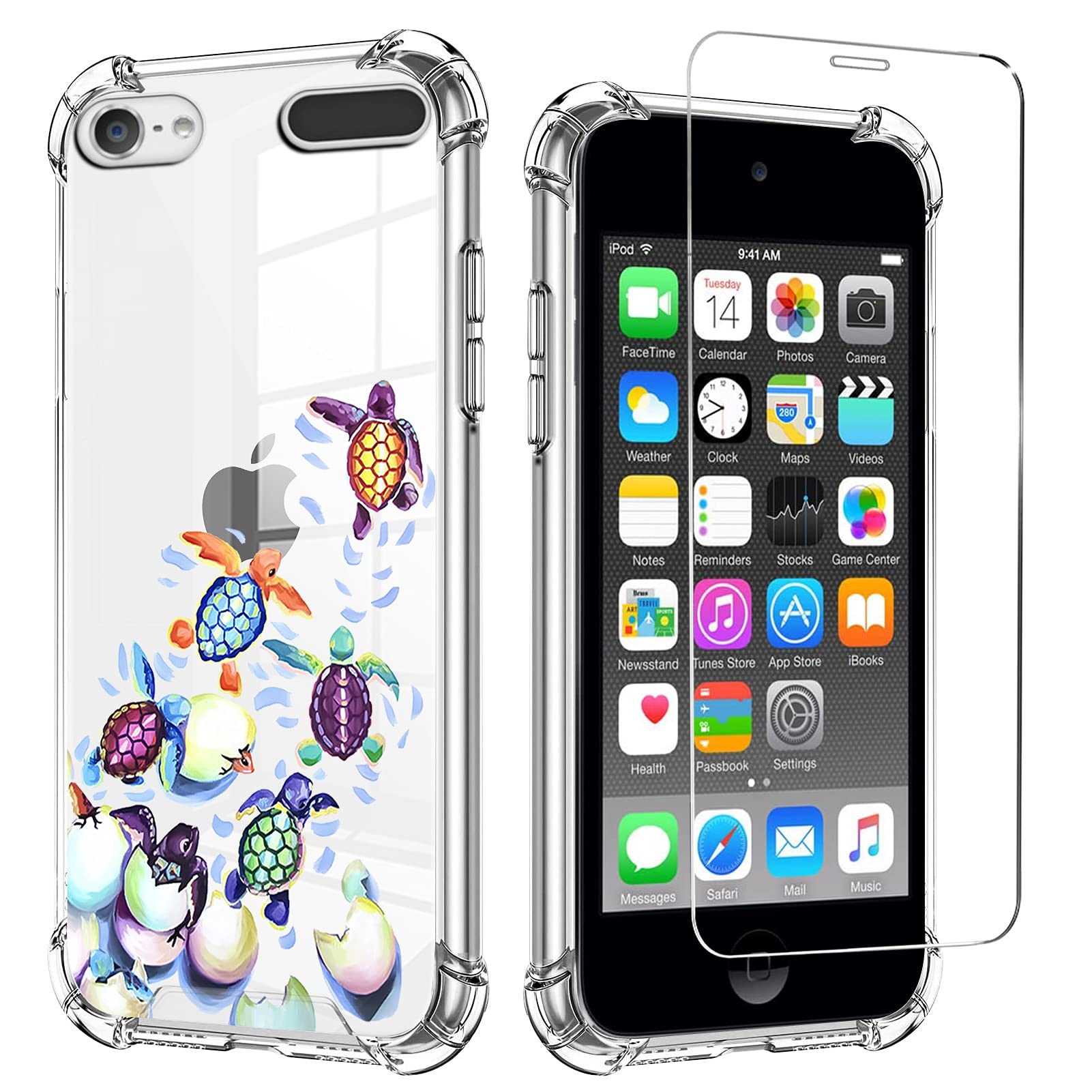 Ziye Compatible With Ipod Touch 7Th Generation Case,Ipod Touch 6 5 Case Clear,[Screen Protector] Shockproof Protective Case For