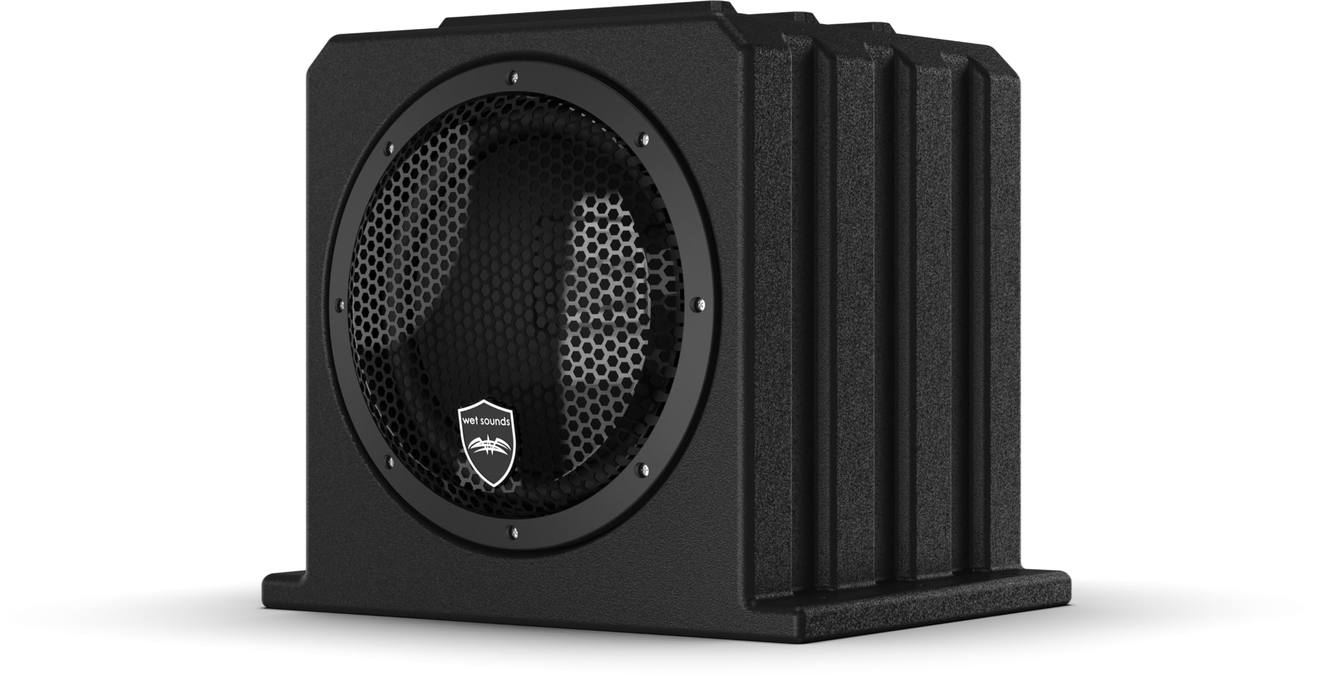 Wet Sounds | Stealth As-10 | High Efficiency, 10 Active Marine Powered Subwoofer With Built-In 500 Watt Amp | Remote Level Contr