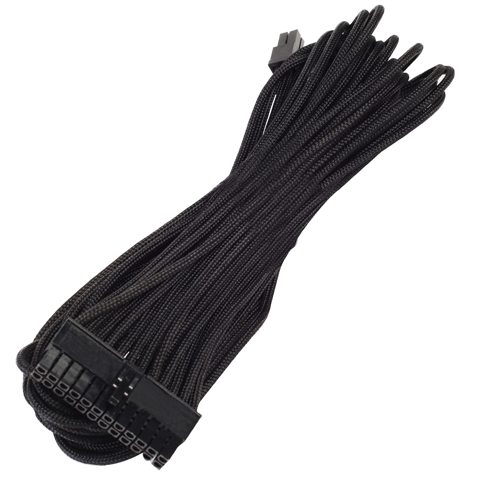 Mb 24Pin To Mb 24Pin(550Mm) Individually Sleeved Modular Cable, Black