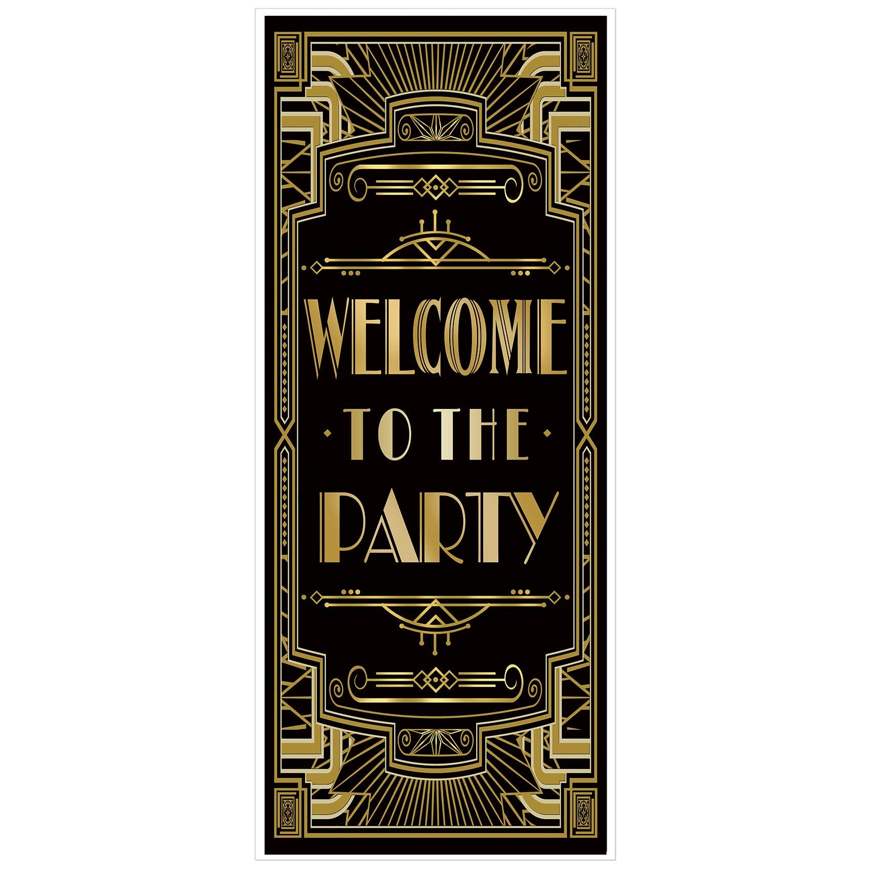 Roaring 20S Gatsby Theme Welcome To The Party Door Cover Art Deco Jazz Party 72X30Inch