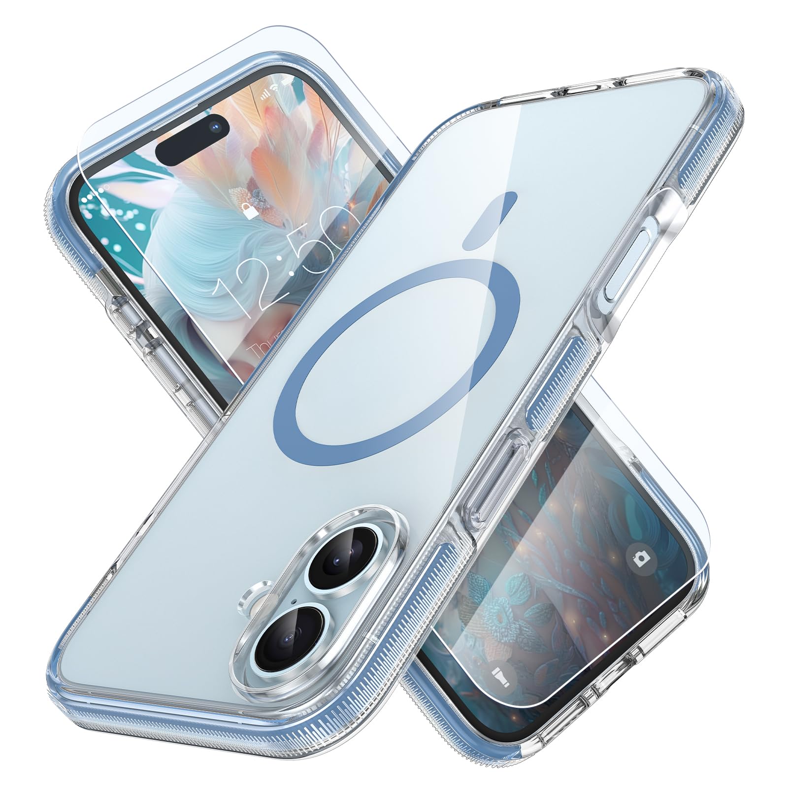 MILPROX Compatible with iPhone 16 Plus Case - with Screen Protector - Compatible with MagSafe - Magnetic Clear Trasparent Design