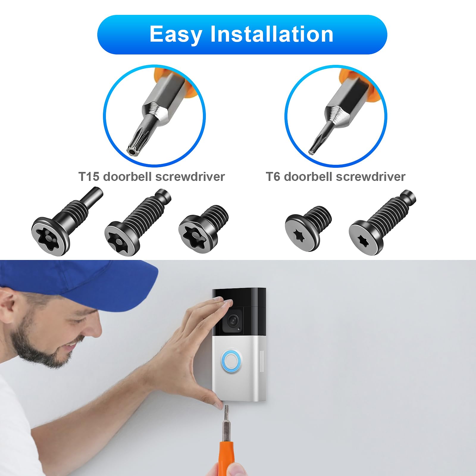 20Pcs Doorbell Screws For Ring Doorbell Screws Replacement, Video Doorbell Replacement Screws, Security Screws Compatible With V