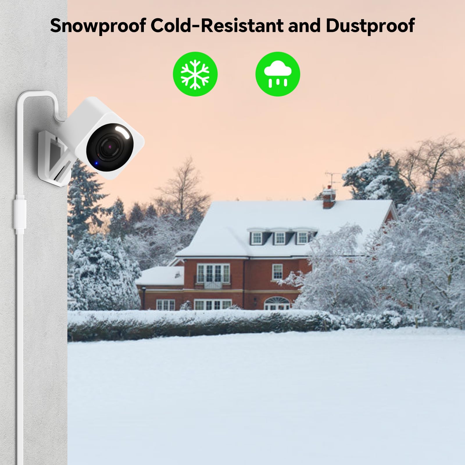 25Ft Outdoor Power Adapter For Wyze Cam V4, Wyze Cam Og/V3/V3 Pro, L Shape Micro Usb Extension Cable For Wyze Cam Pan V3, Replac