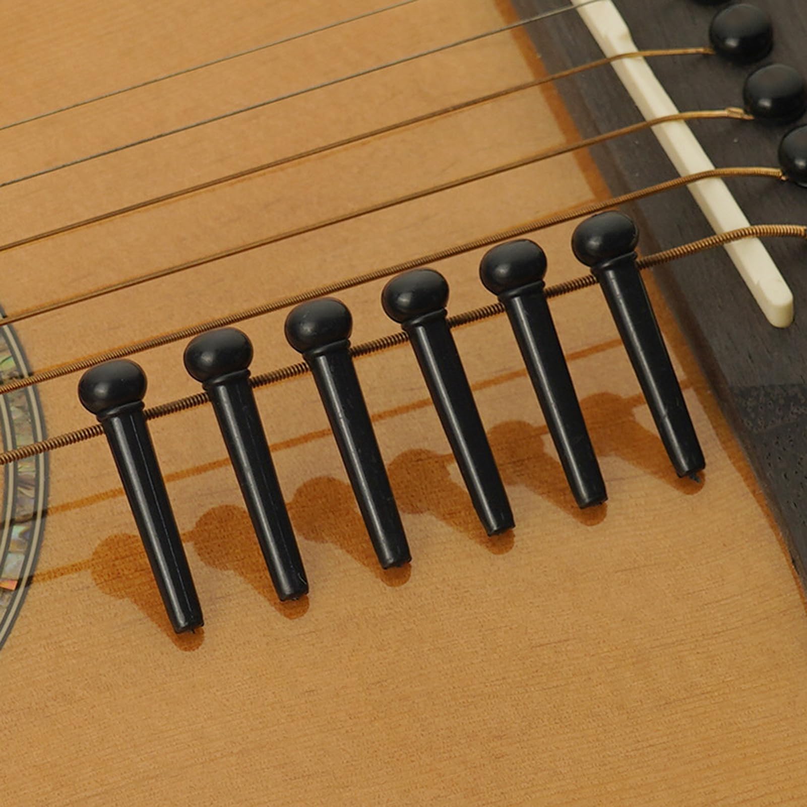 Jinlop Acoustic Guitar Bridge Pins & Guitar Pegs With Bridge Pin Puller Remover Guitar Pegs Parts Replacement Tool Black