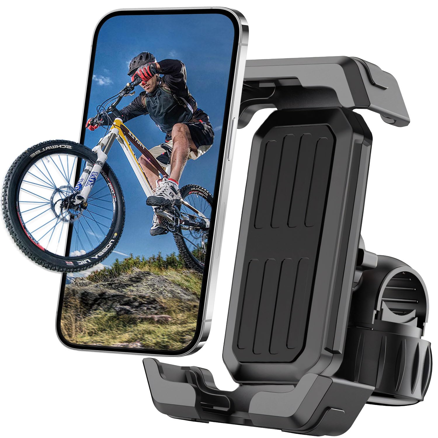 Victoper Bike Phone Holder, Motorcycle Handlebar Cell Phone Clamp, Motorcycle Phone Mount, Scooter Phone Clip for 5.5 to 6.7 Sma