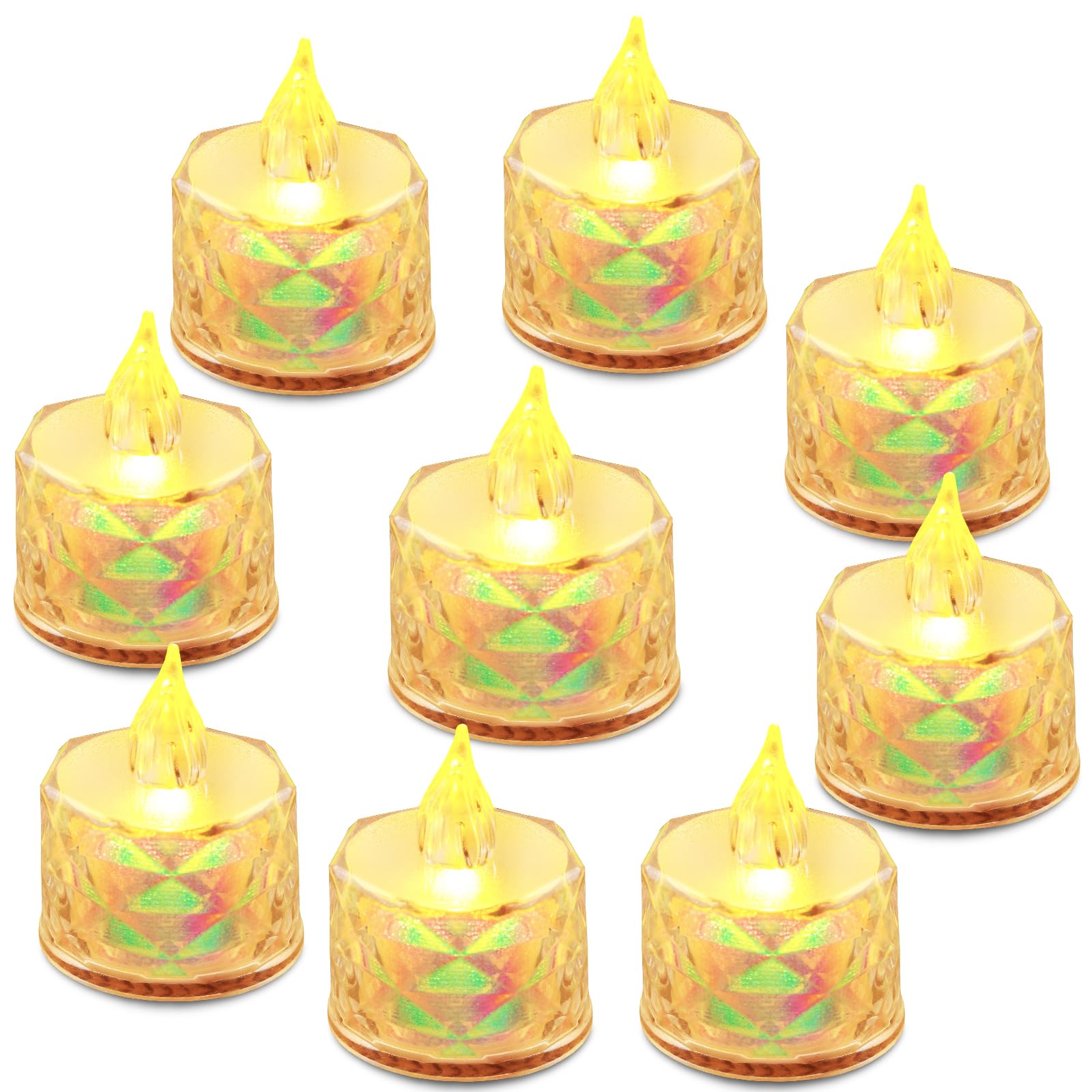 Aymxzt 24 Pack Battery Operated Led Tea Light Candles Flameless Safe Simulated Fire Halloween/Christmas Party Decoration Wedding