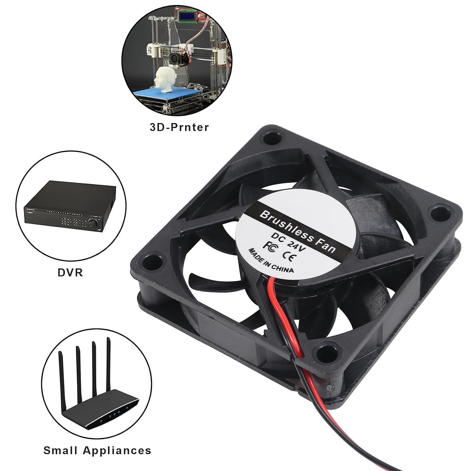 Aitiao 4Pcs 60Mm Fan 6010 24V Fan 60X60X10Mm Brushless Cooling Fan 60Mm Dc Computer Case Cooling Fan 2Pin Ball Bearing Fan For C