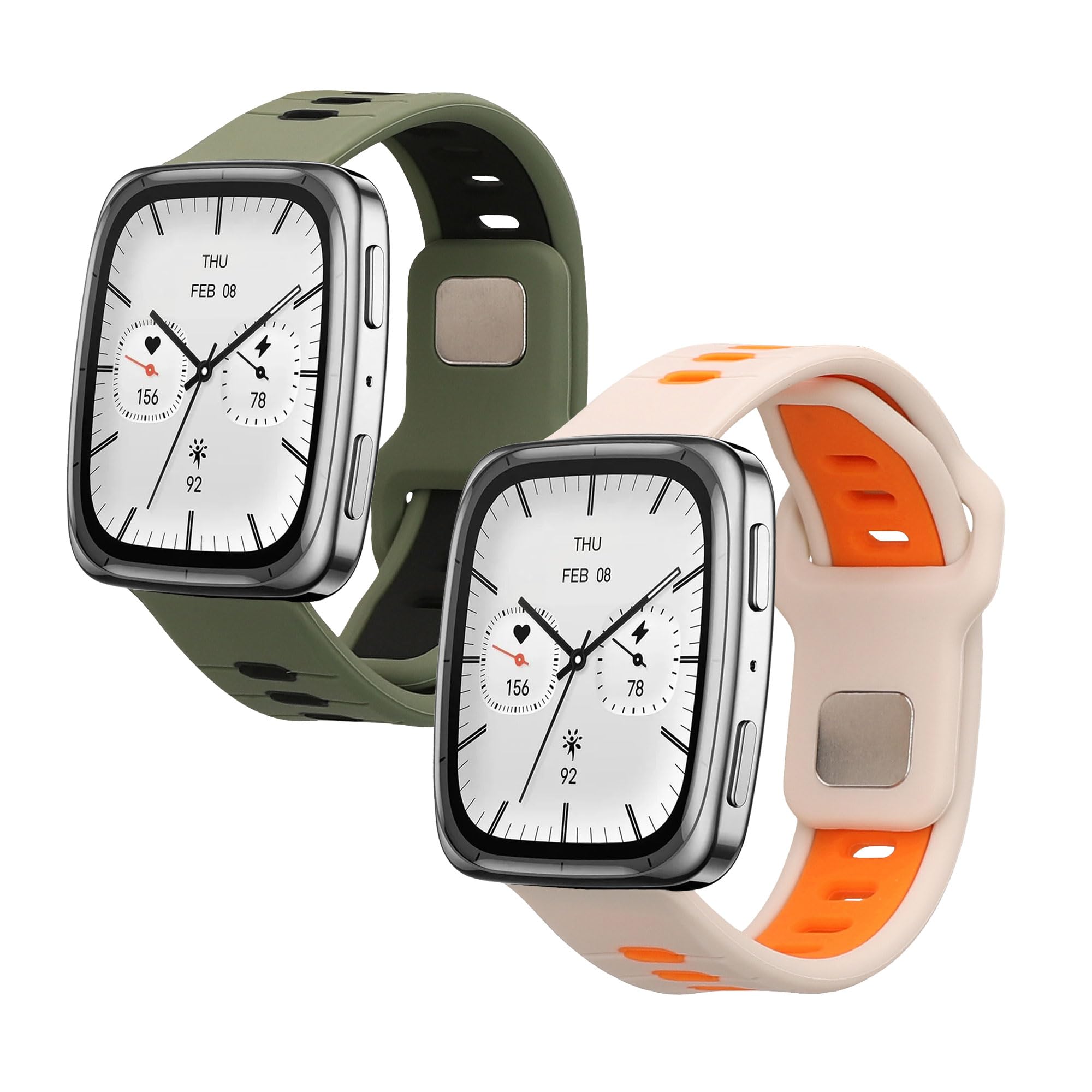 kwmobile Strap Compatible with 20mm Amazfit Active 2/2 Square/Active Edge/Bip 3 / GTS 3 4 Strap - Replacement Silicone Watch Ban
