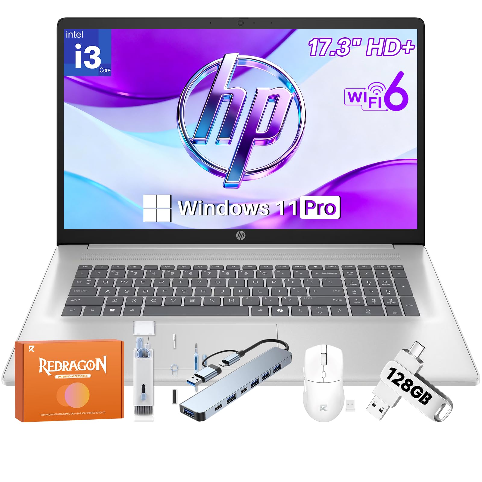 HP 2025 17 Inch Laptop, Intel 8 Core I3-N305, 17.3 HD+ Anti-Glare Display, 32 GB RAM, 1 TB SSD, Windows 11 Pro, Copilot AI, Wi-F