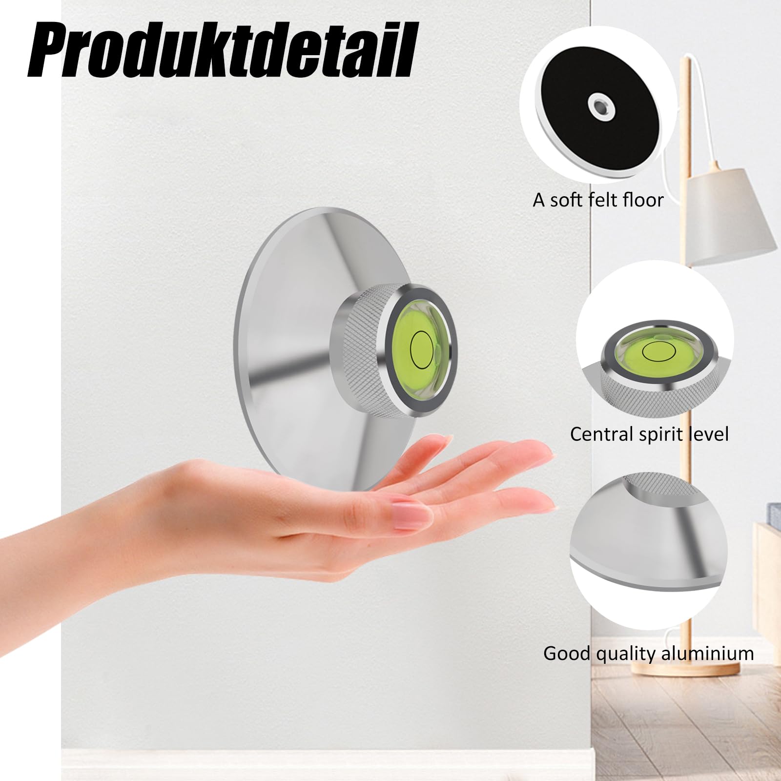 Audiophile Record Weight Stabilizer Bubble Level Aluminum Turntable Weight Vibration Reducer With Protective Soft Base Pad For L