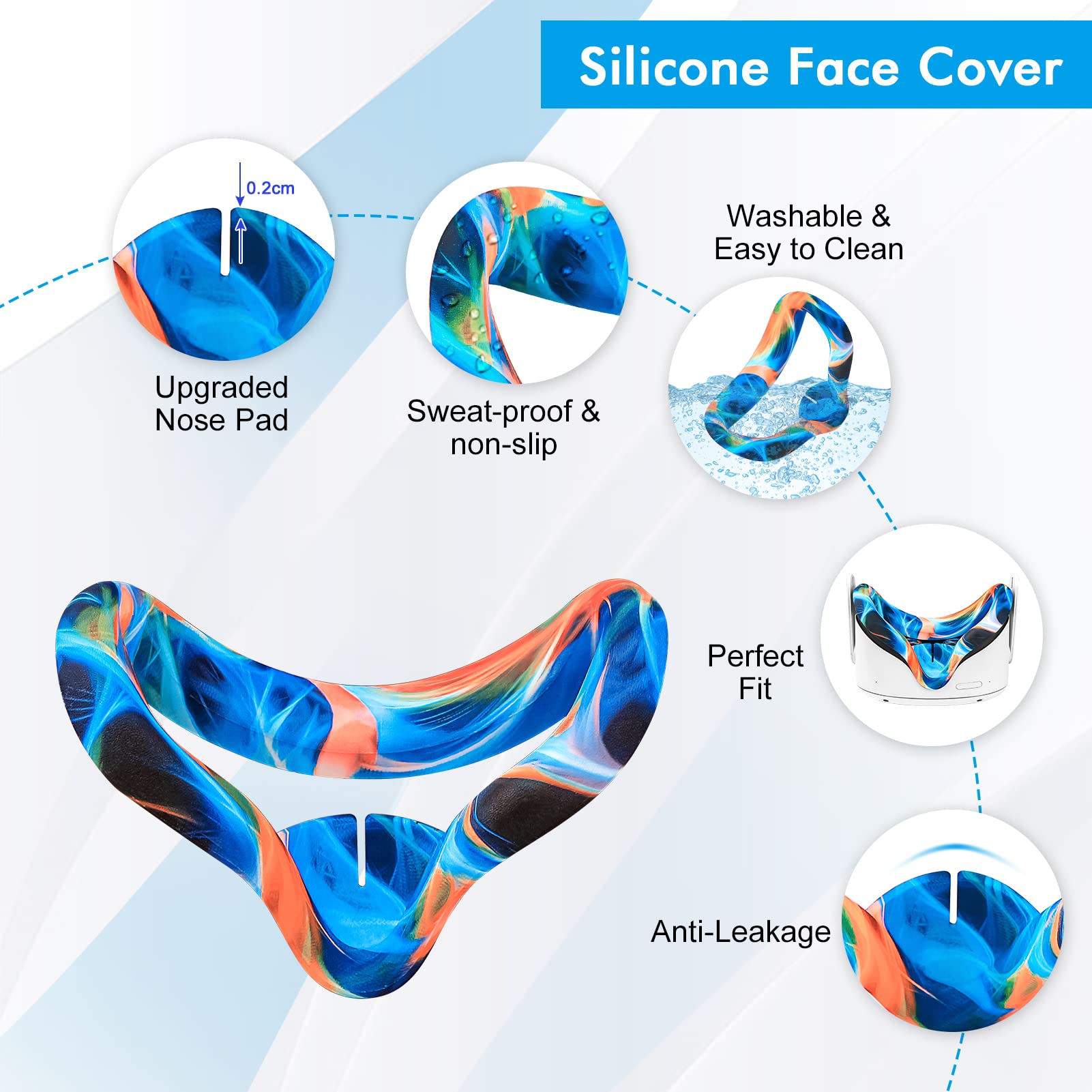 For Oculus Quest 2 Accessories, Relohas Vr Accessory Set For Meta Quest 2, Include Controller Grip Leather Cover, Vr Shell Cover