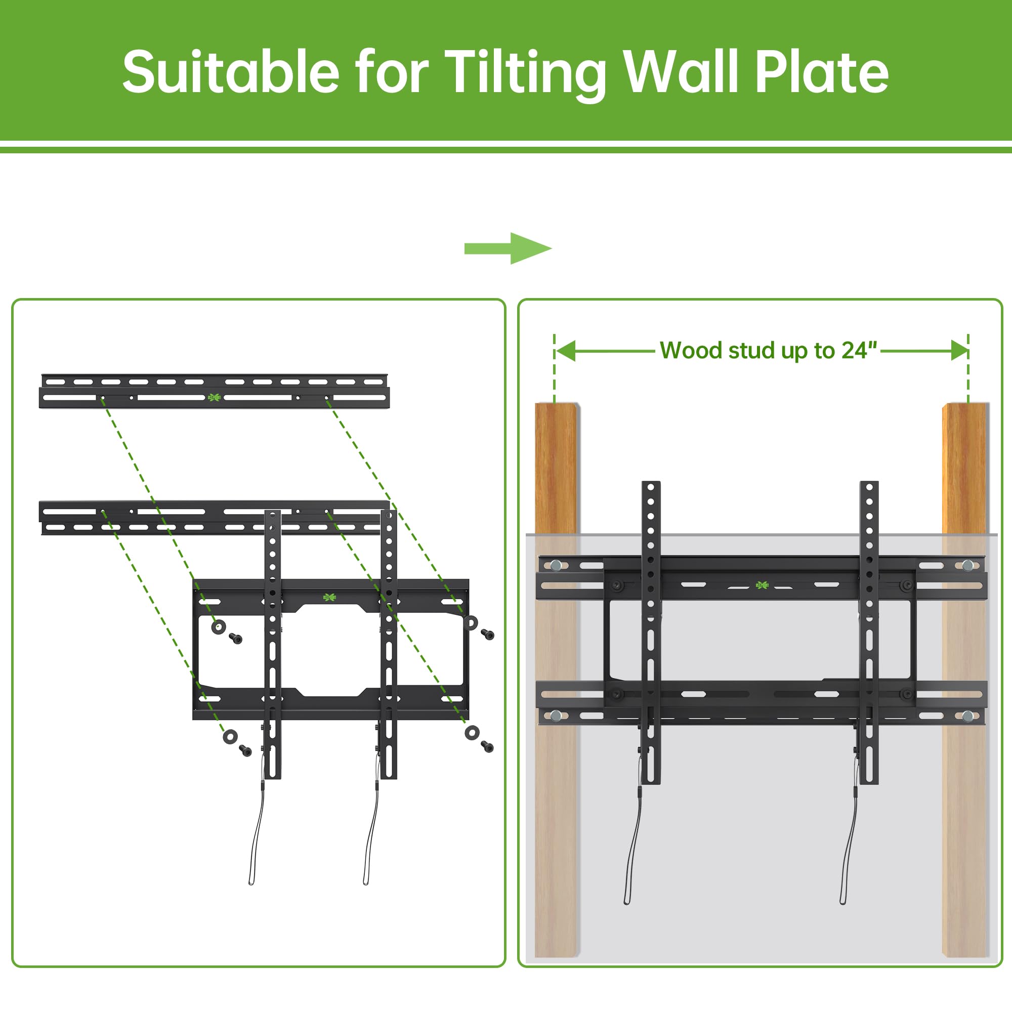 Usx Mount Tv Wall Mount For 50 90 Inch Tvs Up To 154Lbs, Tv Mount Bracket With Fits 16'' 24'' Wood Studs Spacing, And Easy For T