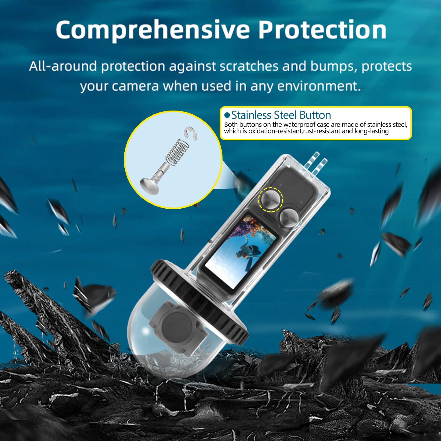 Hafoko 40M (131Ft) Osmo Pocket 3 Underwater Dive Case Housing Protective Housing Shell For Dji Osmo Pocket 3 Waterproof Accessor